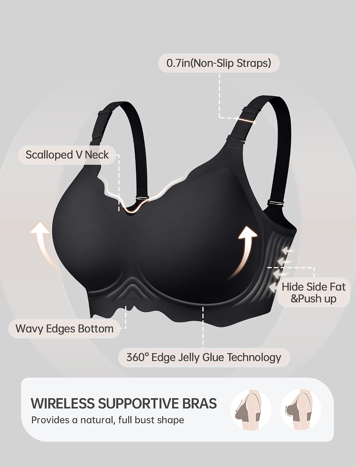 OEAK Jelly Wireless Pushup Convertible Bra — image 5