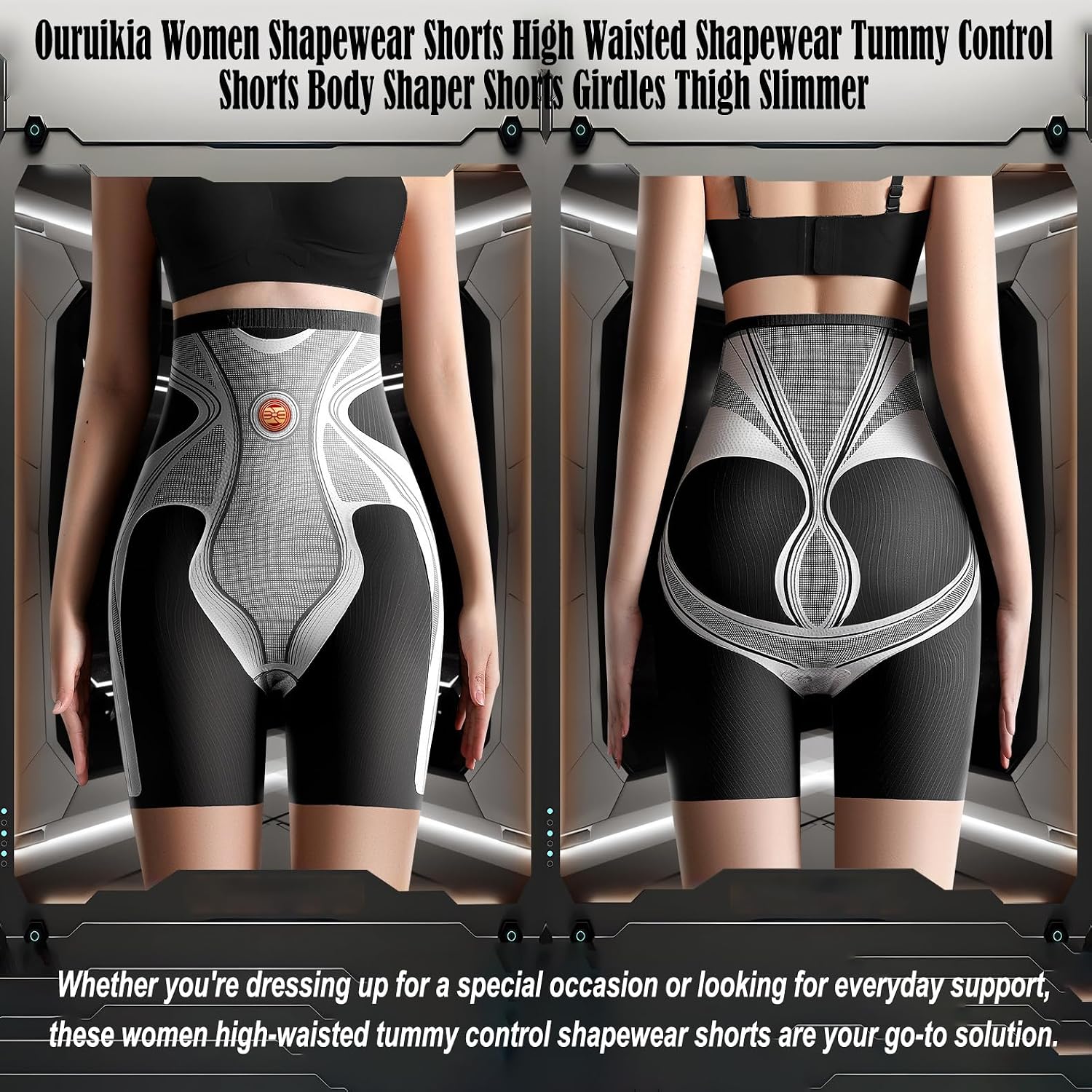 Ouruikia High Waist Tummy Control Shapewear Shorts — image 4