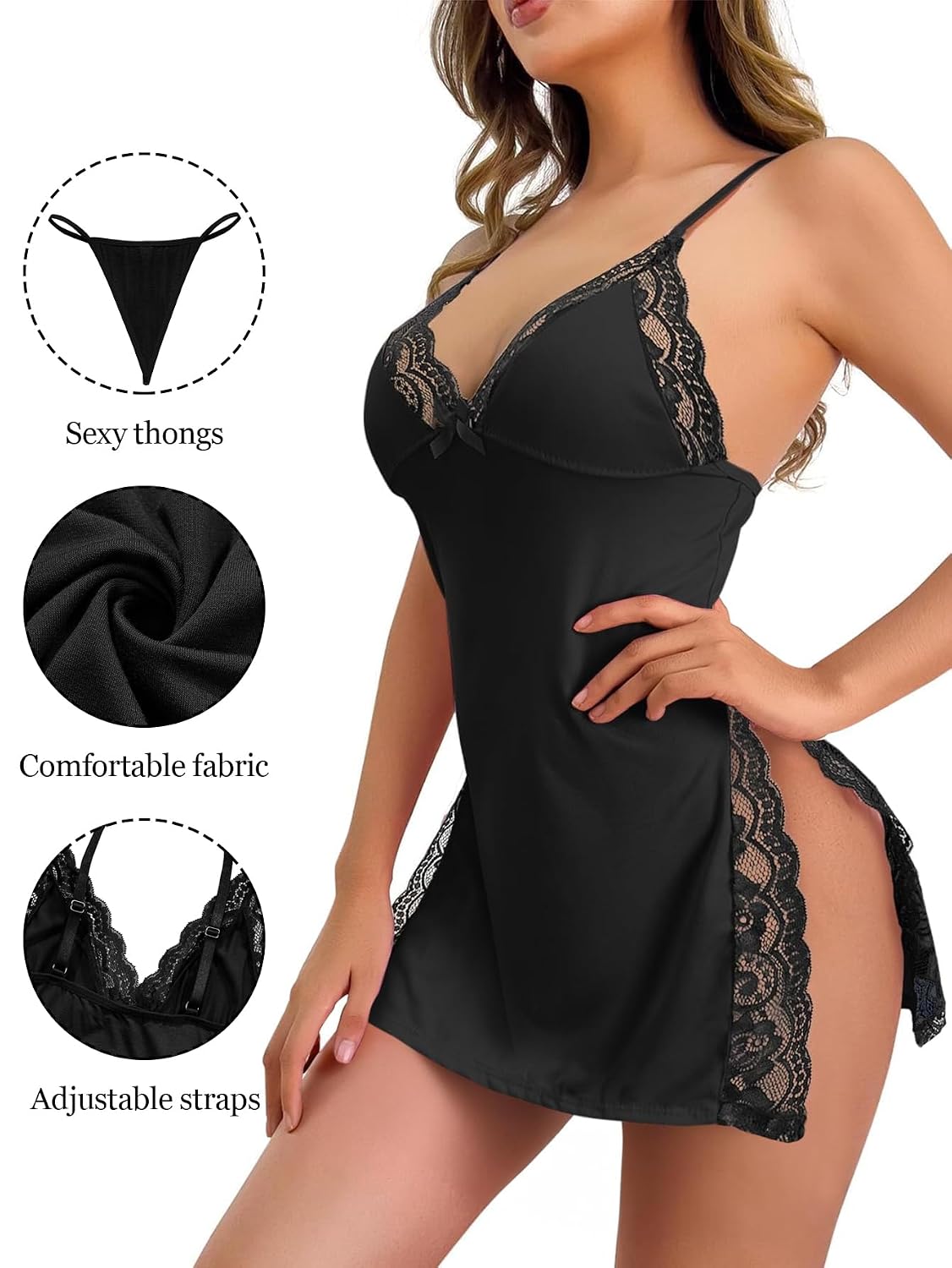 Lilosy Sheer Mesh Babydoll Lingerie Set — image 2
