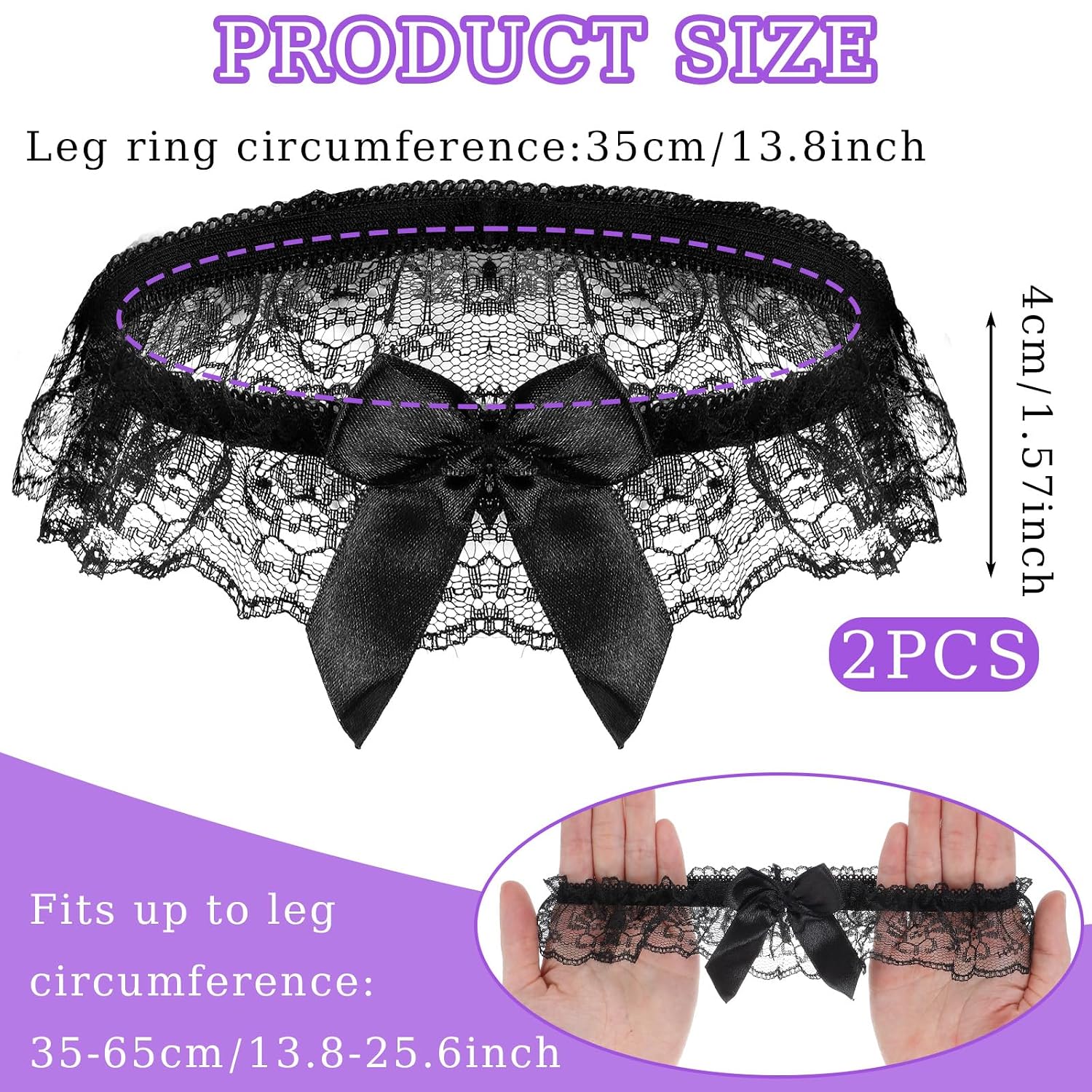 Quilax Lace Bowknot Wedding Garter Set — image 2