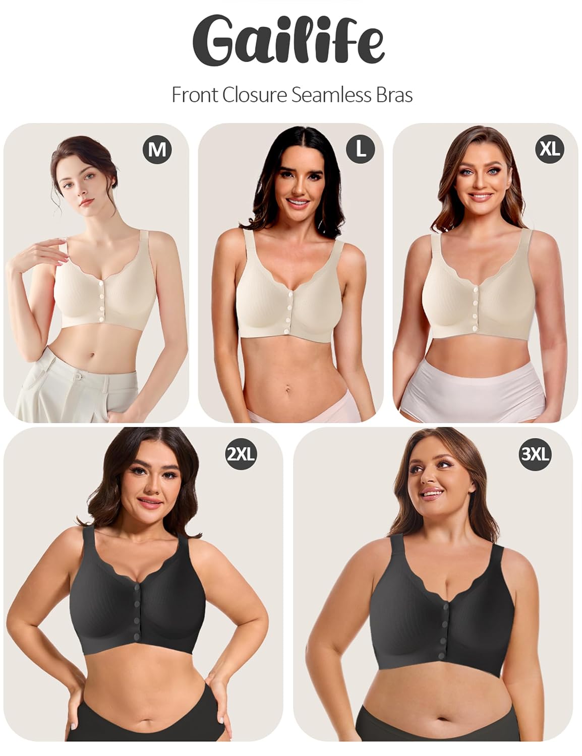 Gailife Wireless Front Closure Mastectomy Bralette — image 4