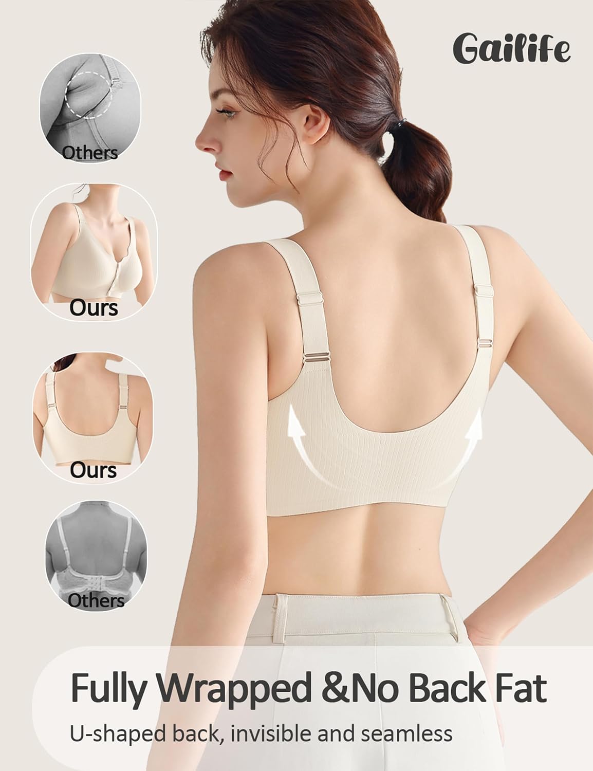 Gailife Wireless Front Closure Bralette for Women — image 3