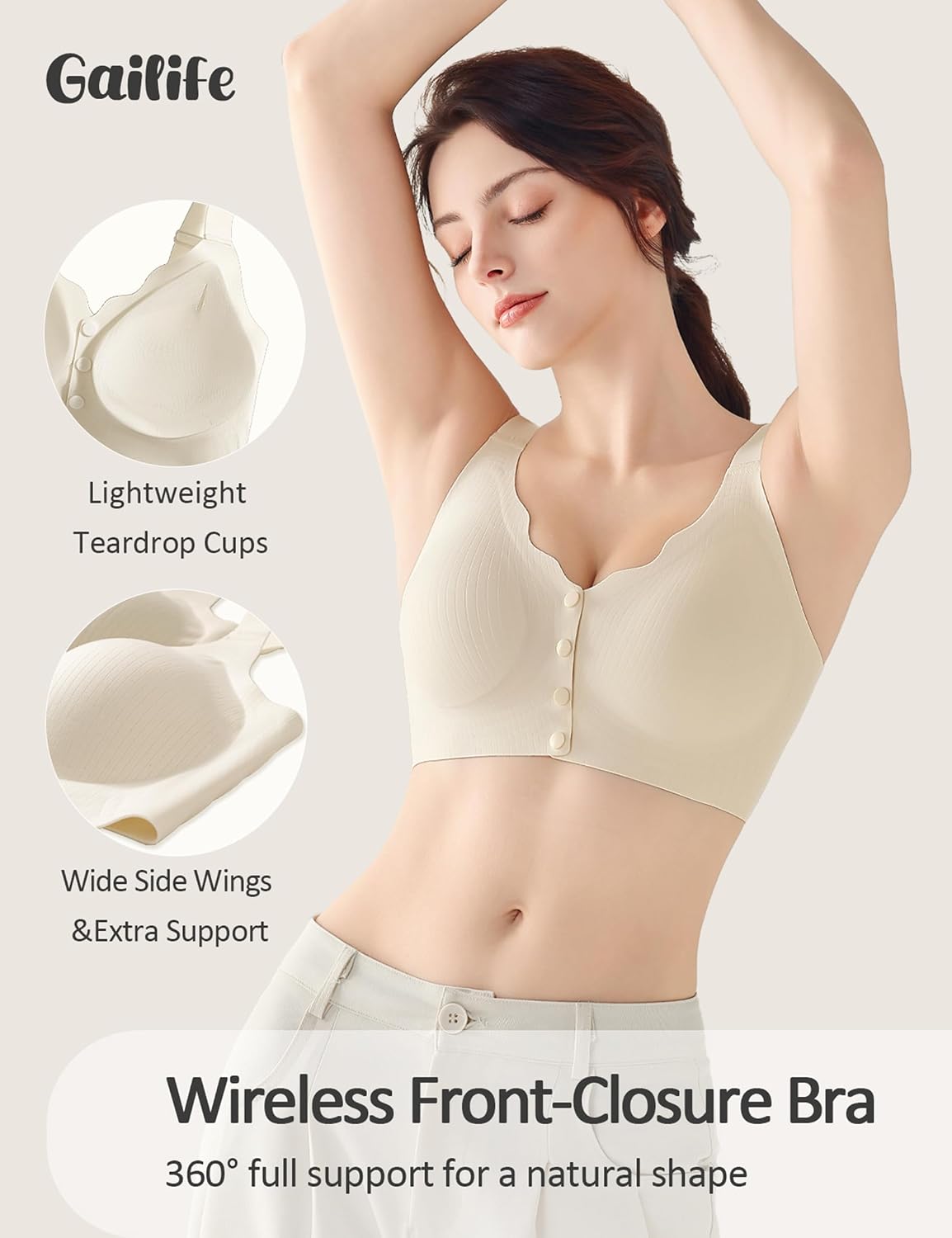 Gailife Wireless Front Closure Bralette for Women — image 6