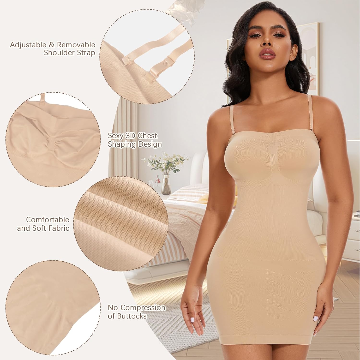 Betaven Strapless Seamless Shapewear Slip Dress — image 4