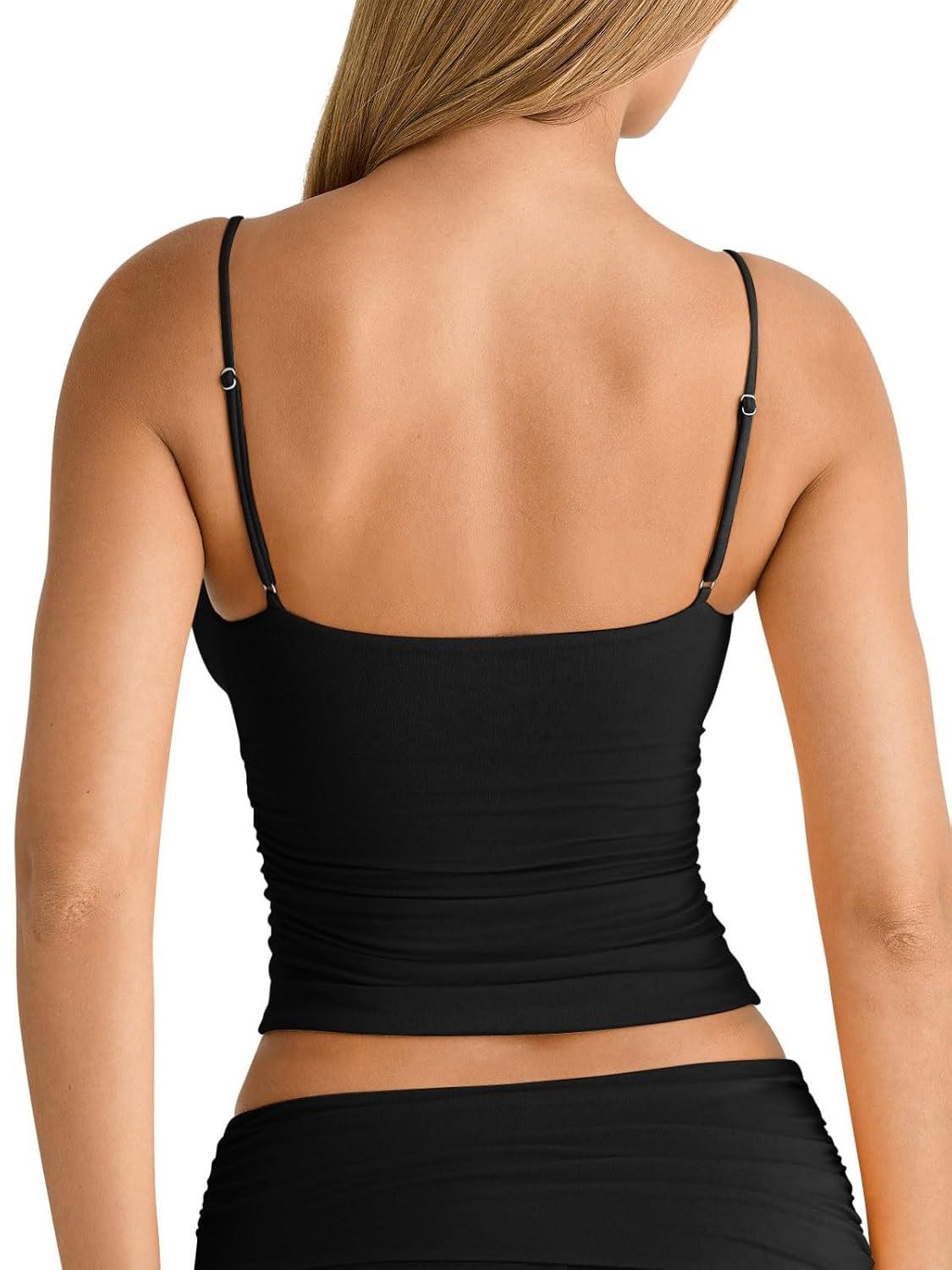 PINKMSTYLE Women's Ruched V-Neck Crop Tank Top — image 7