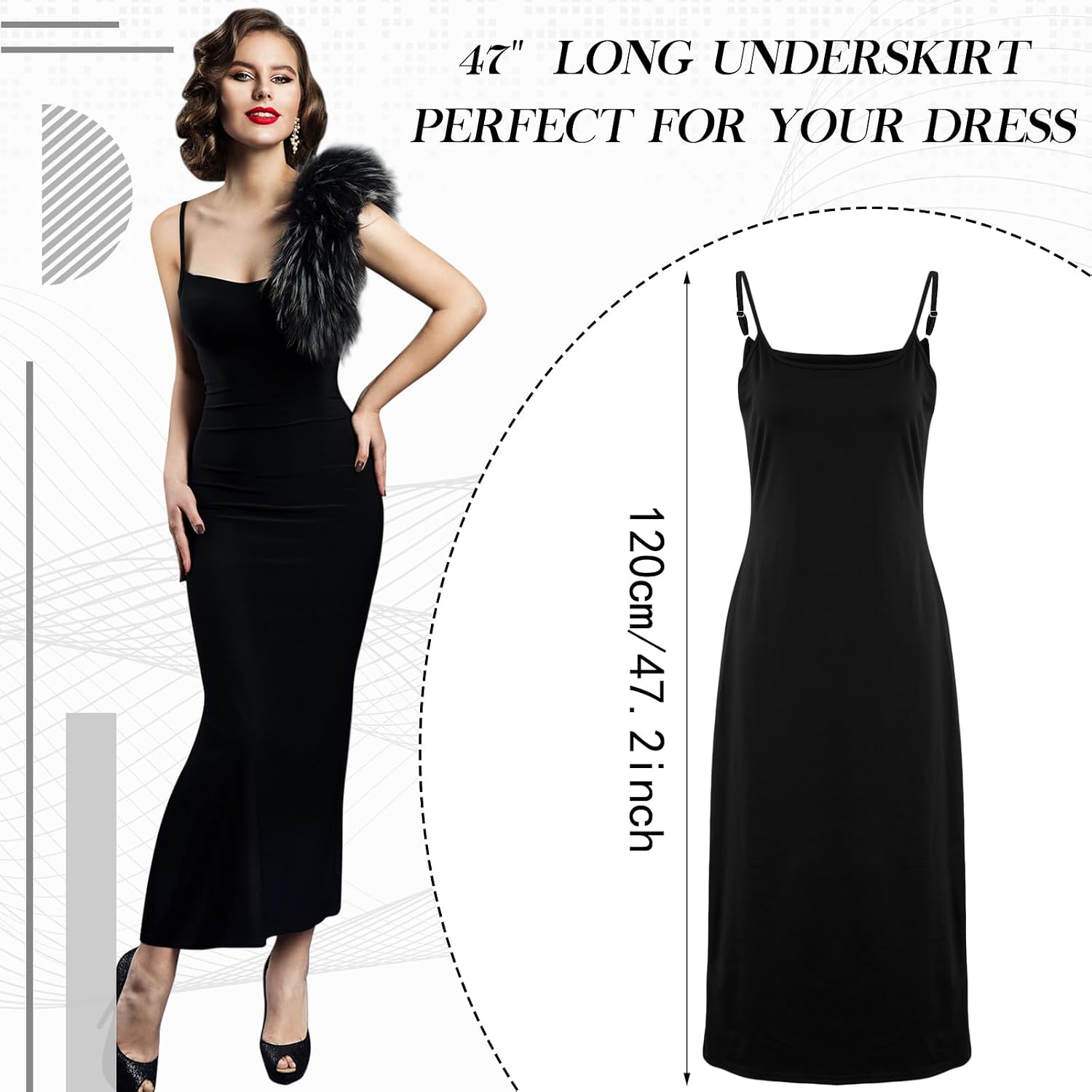 Jiuguva Women's Adjustable Spaghetti Strap Slip Dress — image 2