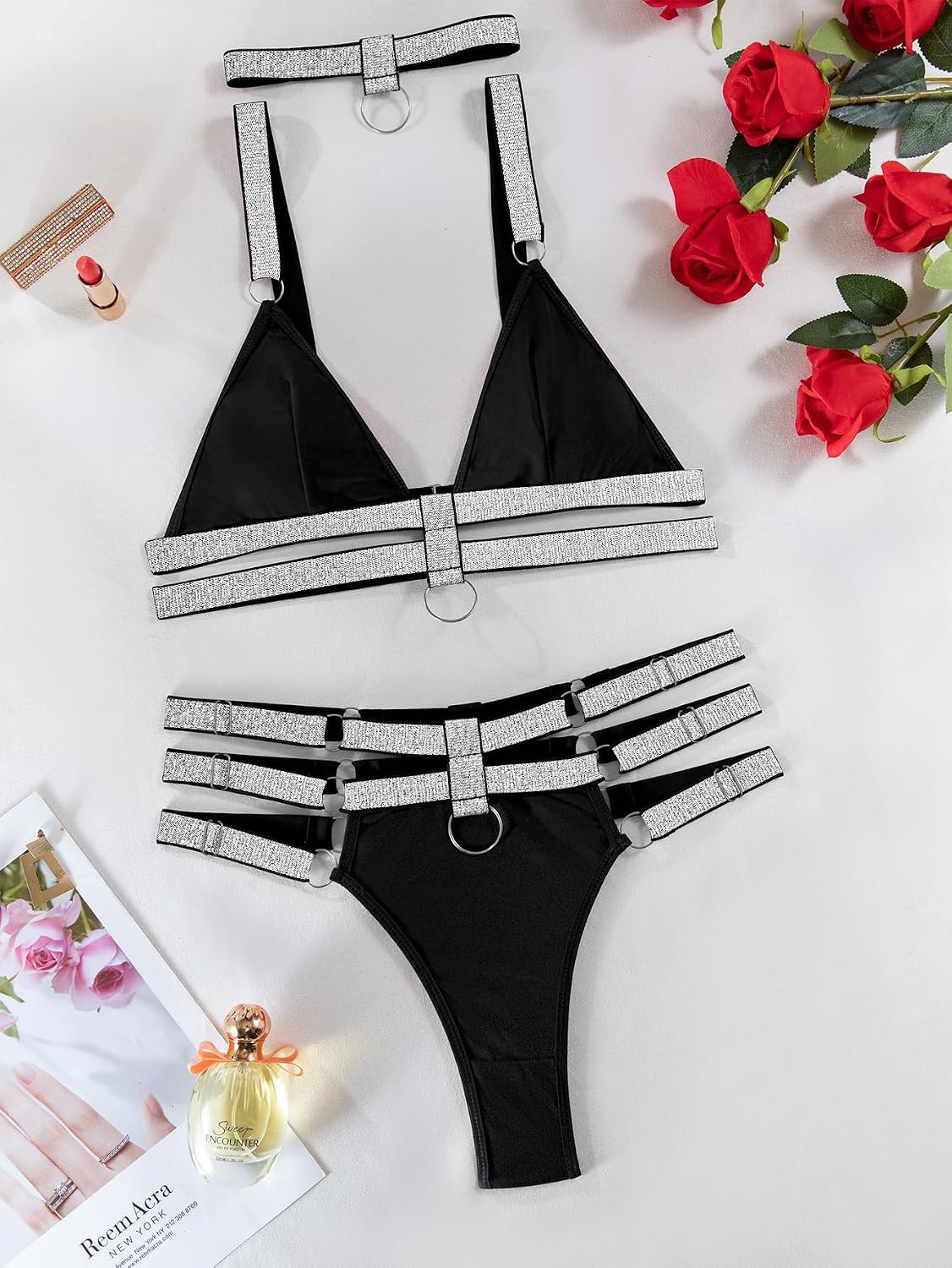 Lilosy 3-Piece Strappy Harness Lingerie Set — image 6