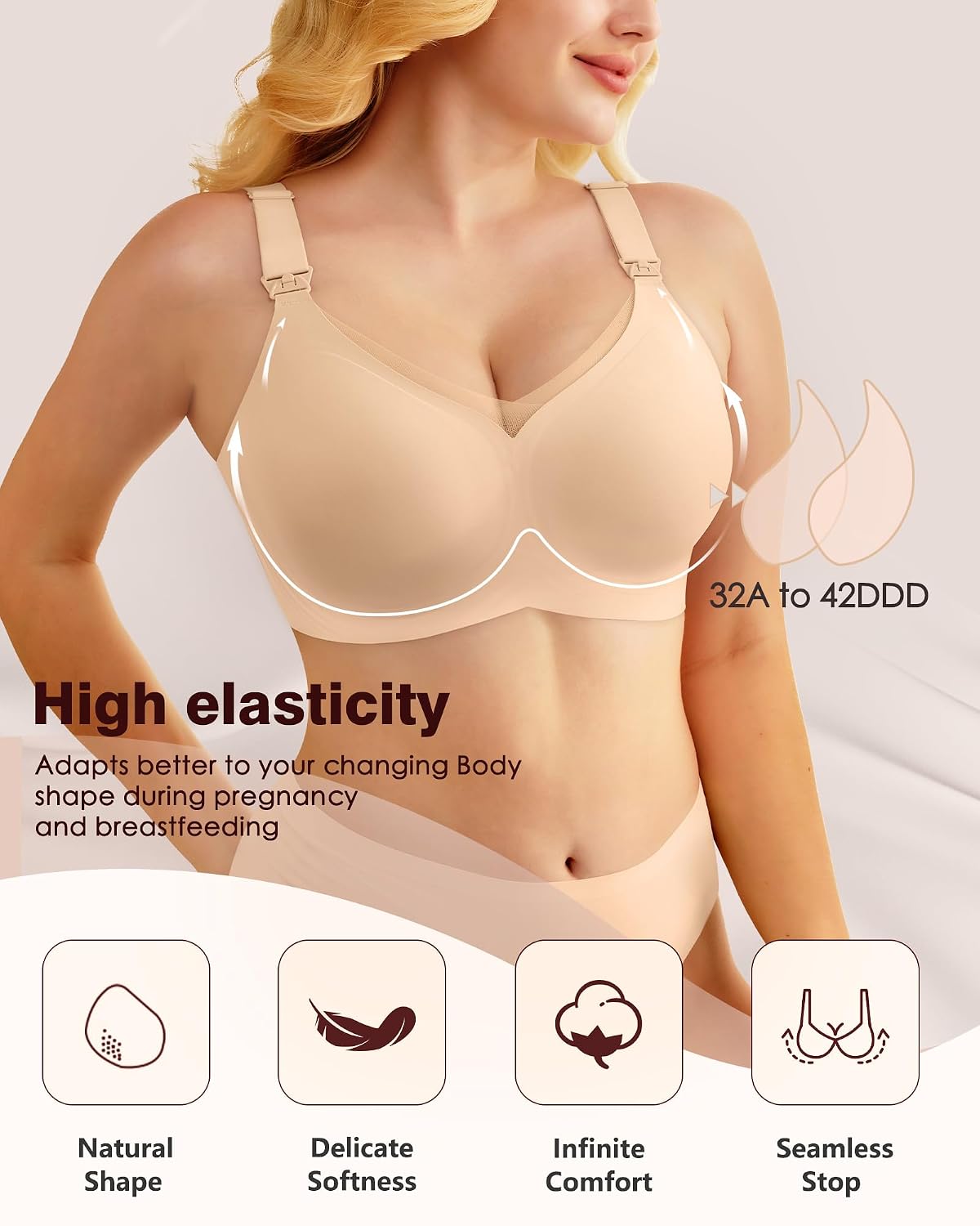 As Fairy Mesh Lace Seamless Nursing Bra for Maternity — image 3