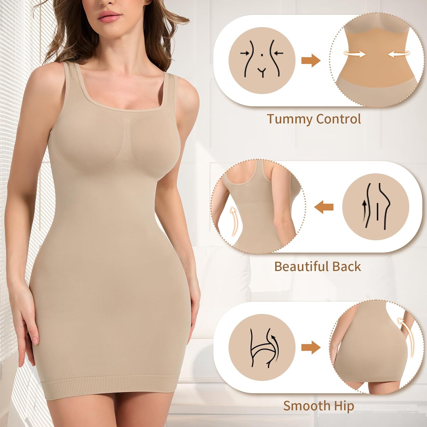 Ellareese Tummy Control Full Slip Dress — image 4