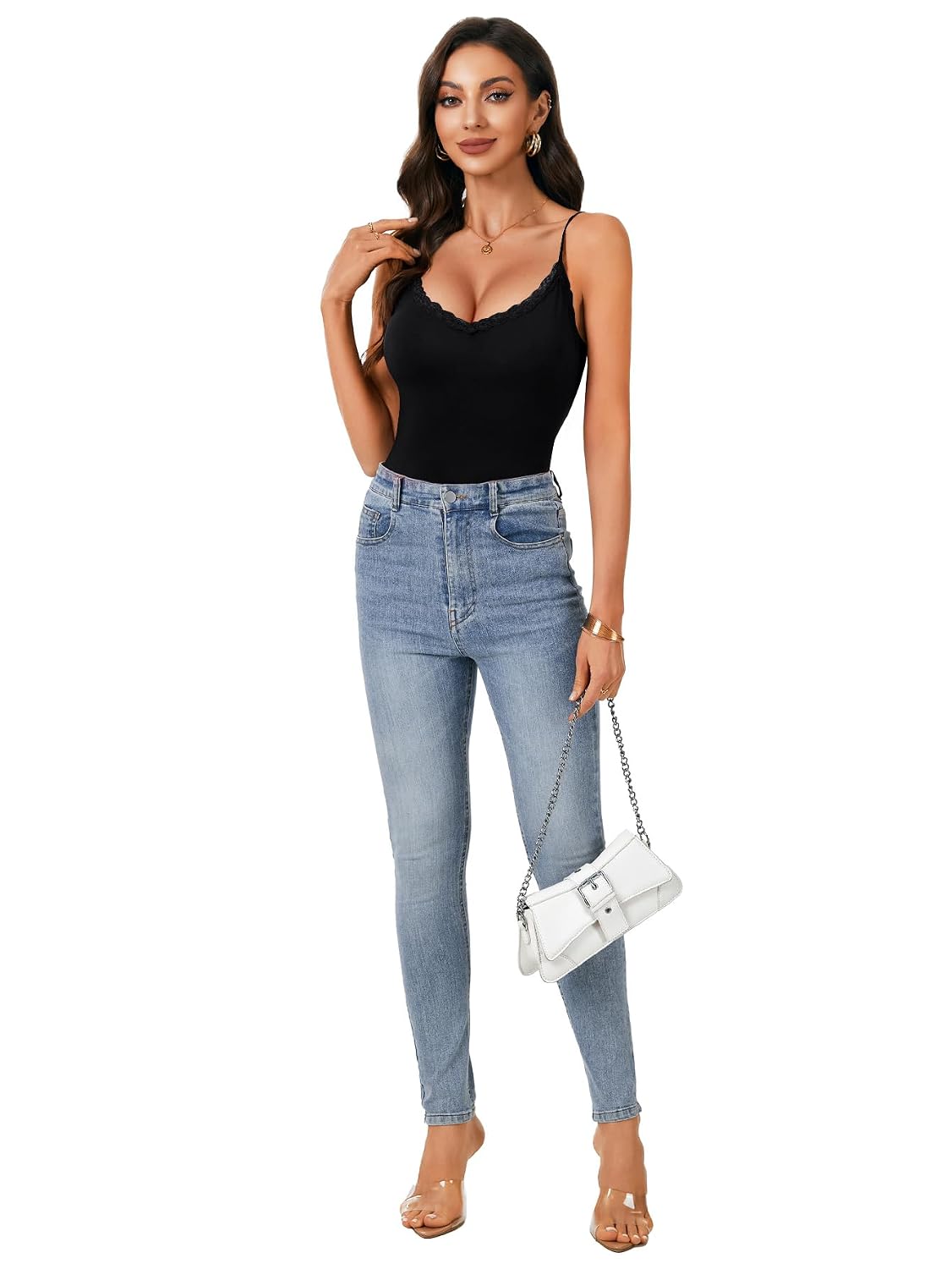 LYANER Women's Lace V Neck Cami — image 6