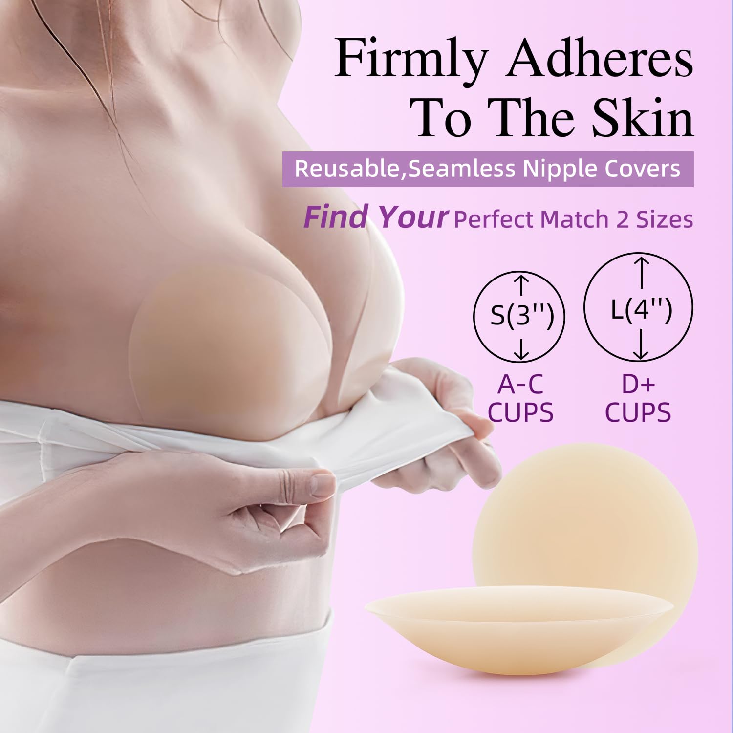 Herlight Reusable Seamless No-Show Silicone Nipple Covers — image 4