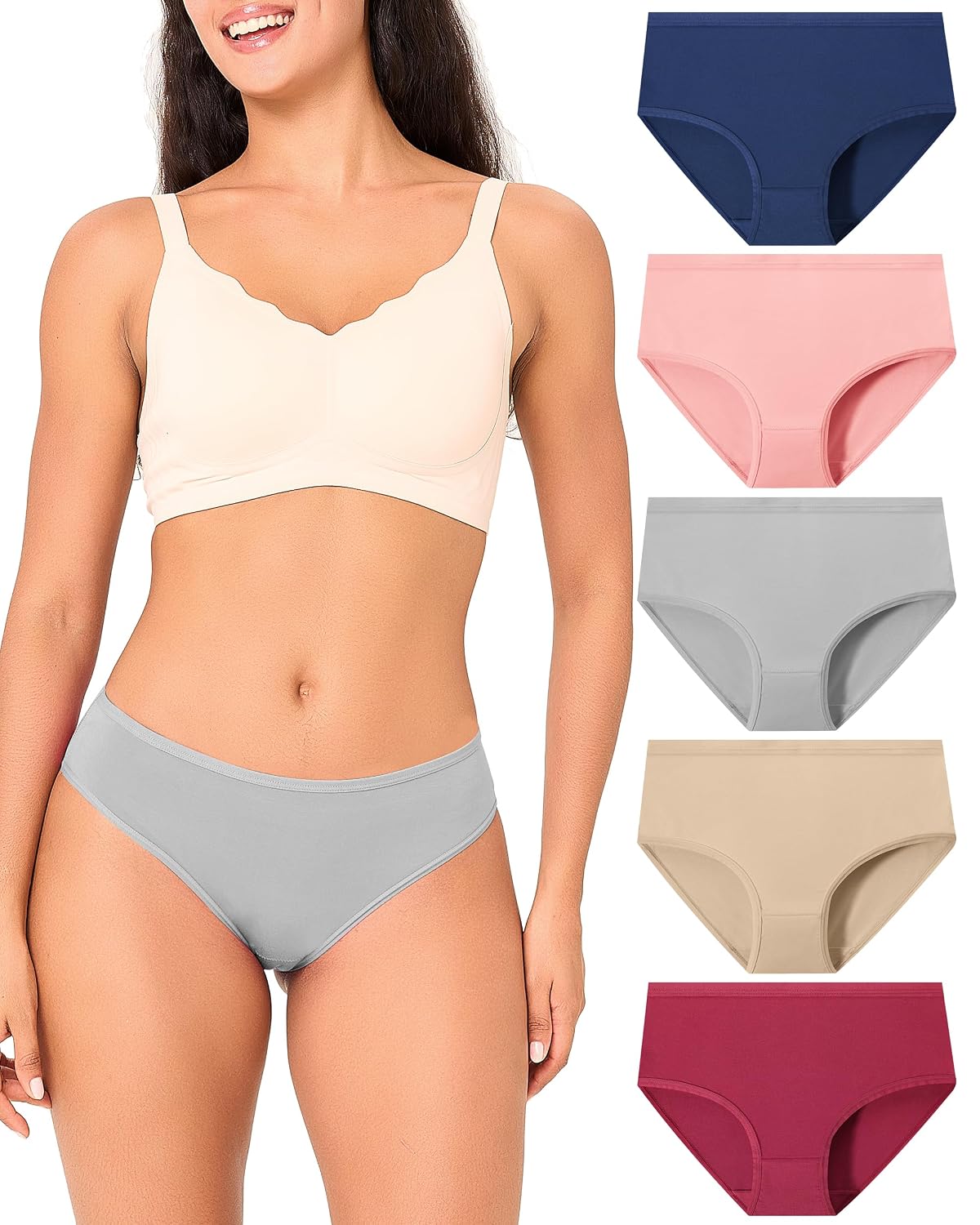 BAMBOO COOL Women's Breathable Bikini Briefs 5-Pack