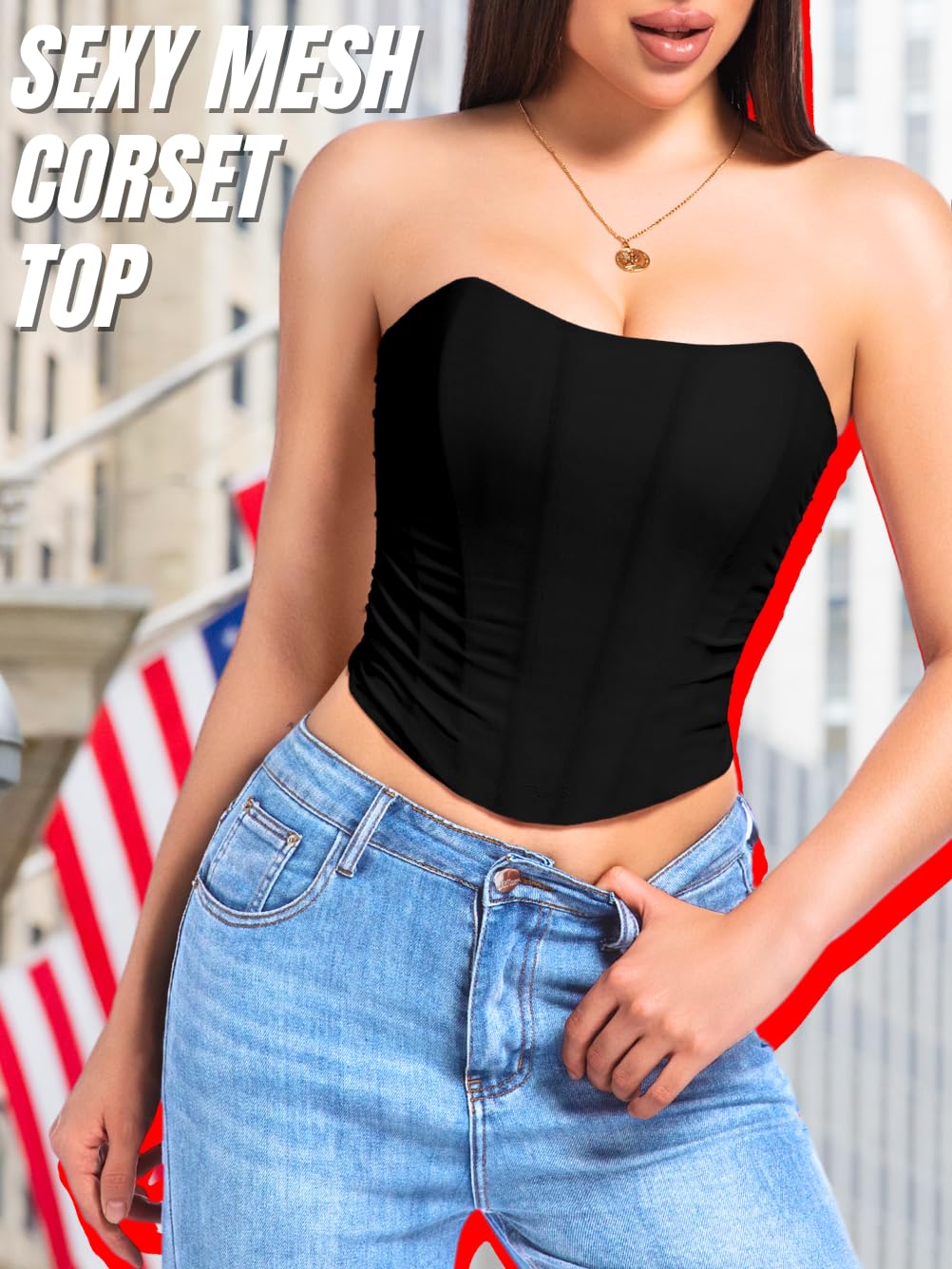 ChiaoLezhee Women's Lace-Up Corset Top — image 2