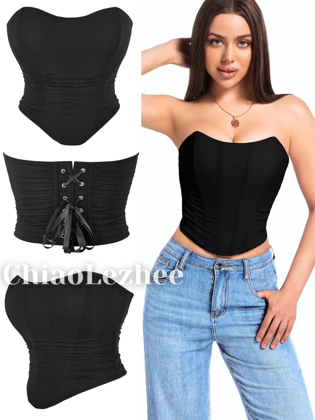 ChiaoLezhee Women's Lace-Up Corset Top — image 7