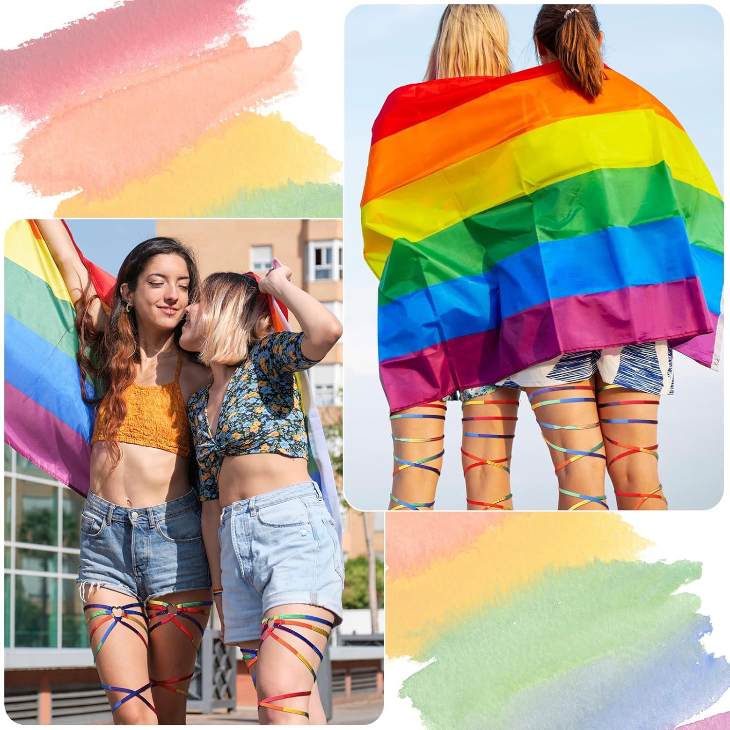 Rainbow Heart Leg Wraps for Pride — image 3