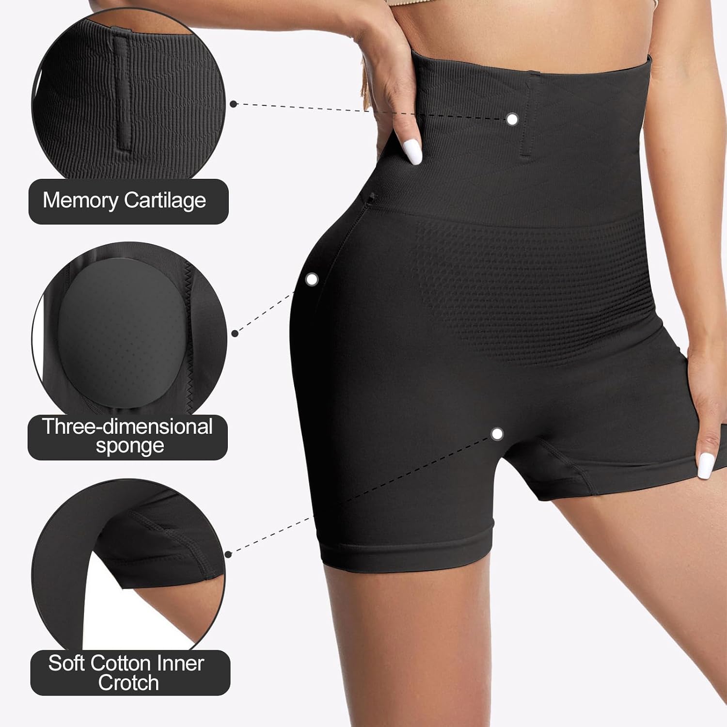 MOWOC High Waist Butt Lifting Shapewear Shorts — image 5