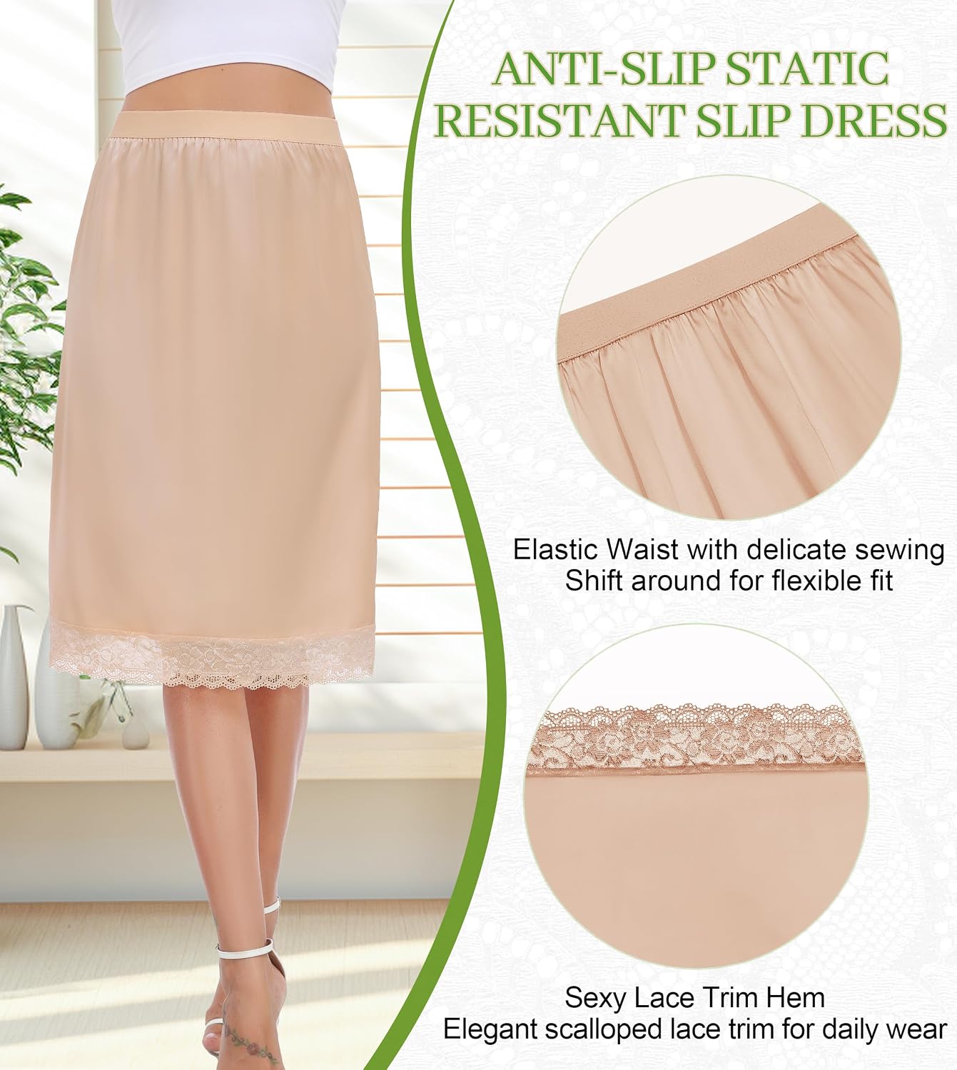 Lovasy Women's Satin Lace Half Slip — image 3