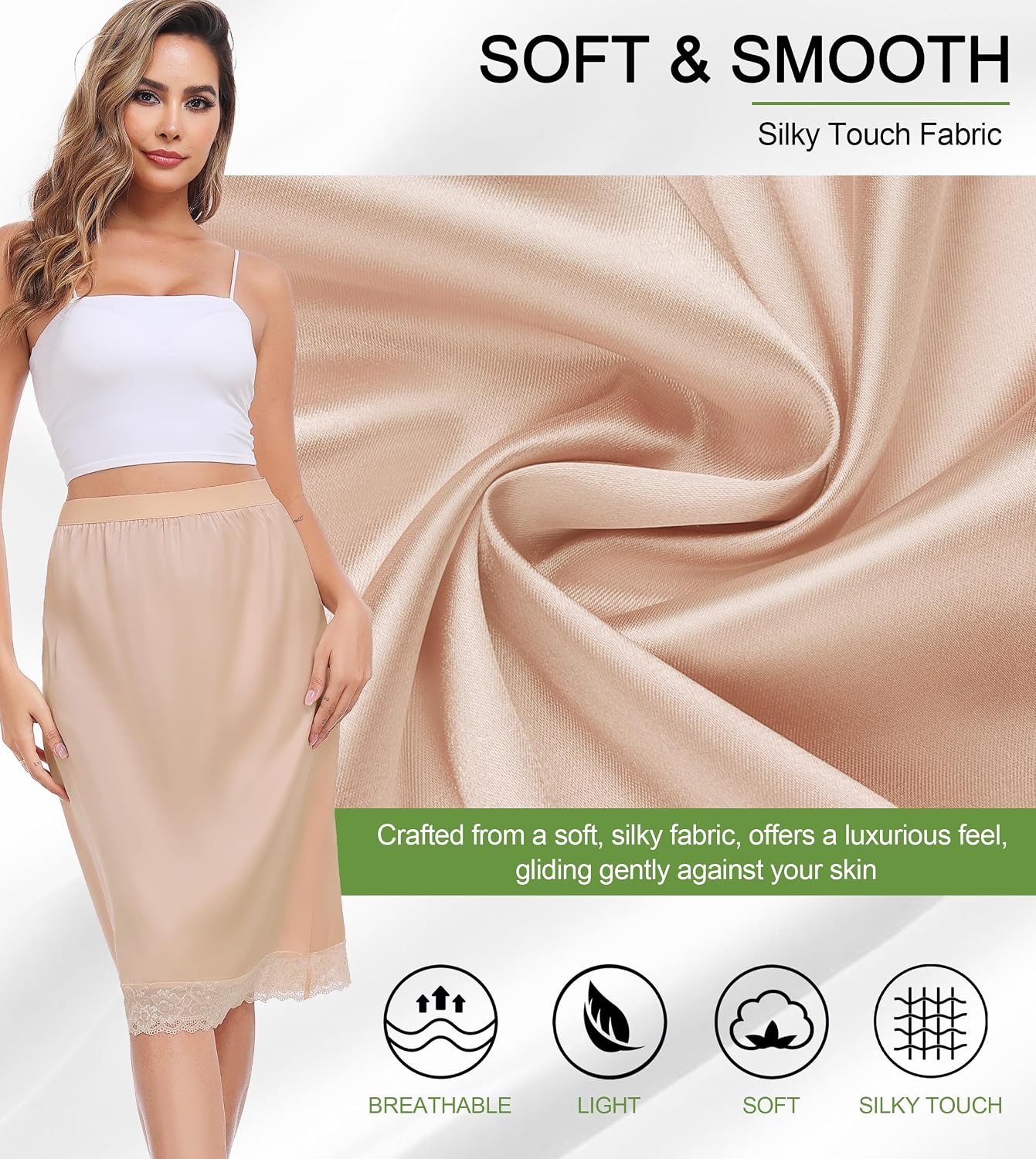 Lovasy Women's Satin Lace Half Slip — image 4