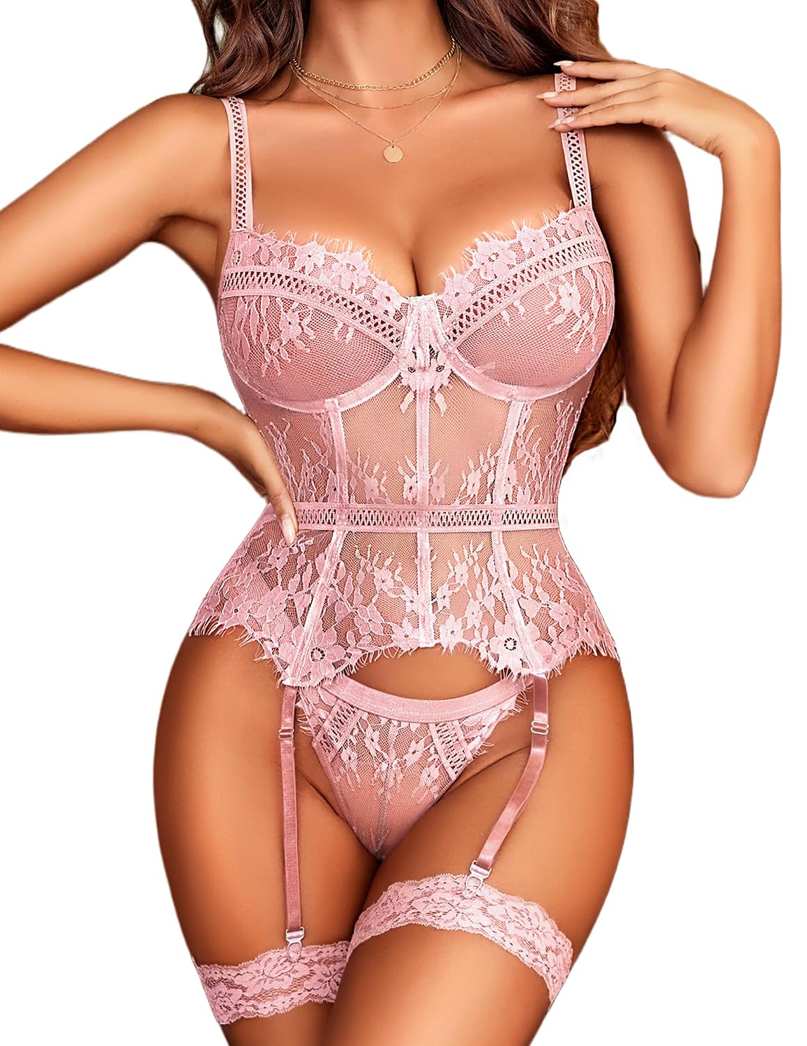 Avidlove Lace Corset and Garter Lingerie Set — image 7