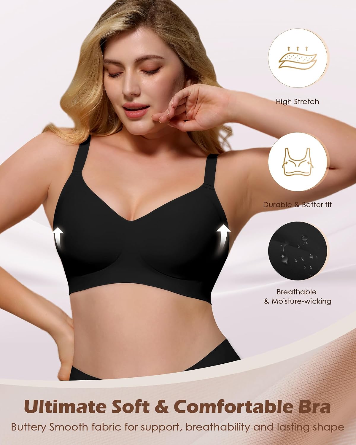 As Fairy Women's Wireless Seamless Full Coverage T-Shirt Bra — image 3