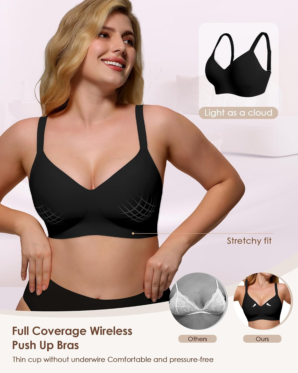 As Fairy Women's Wireless Seamless Full Coverage T-Shirt Bra — image 5
