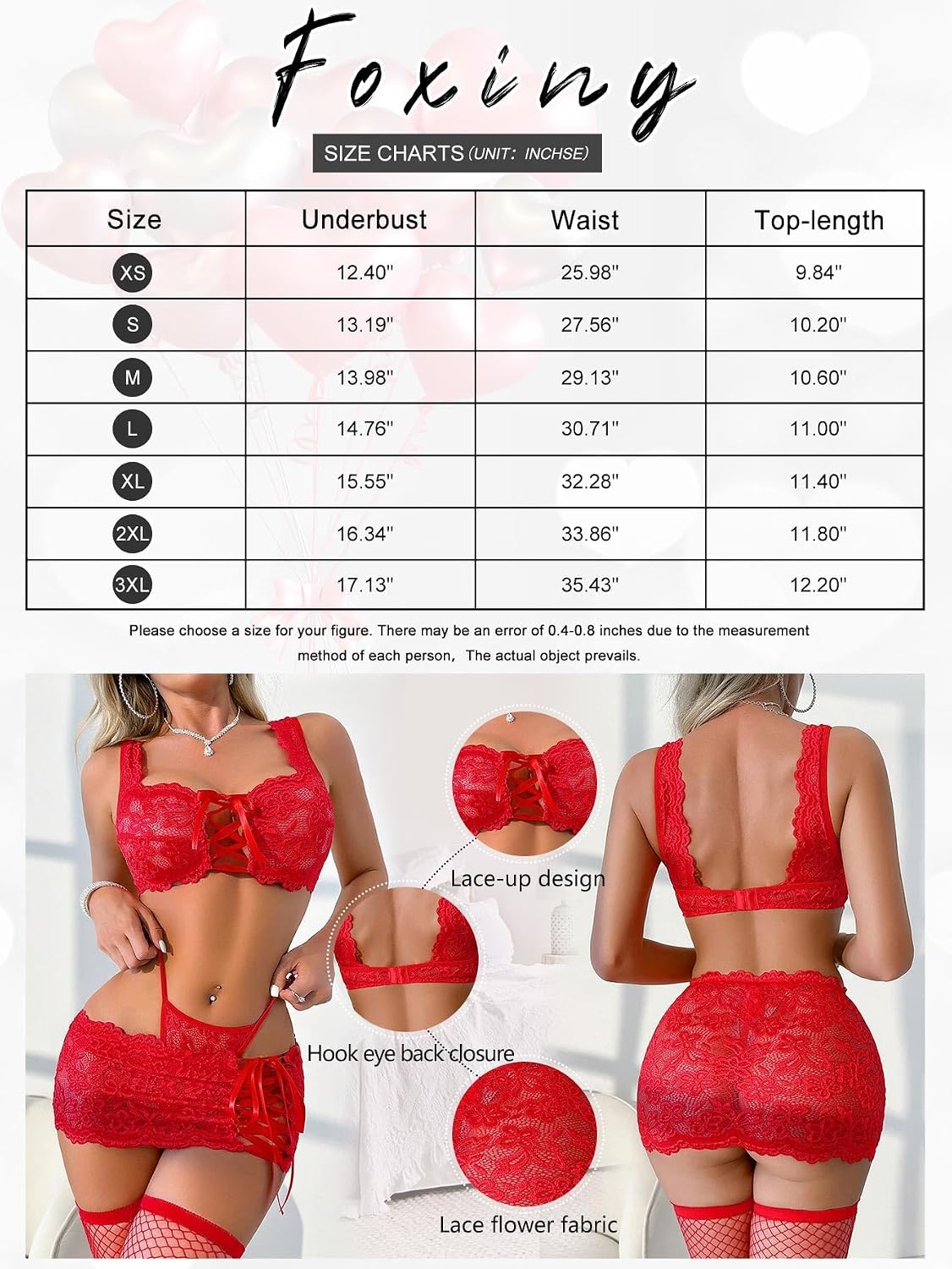 Foxiny Floral Lace Lingerie Set 4-Piece — image 5