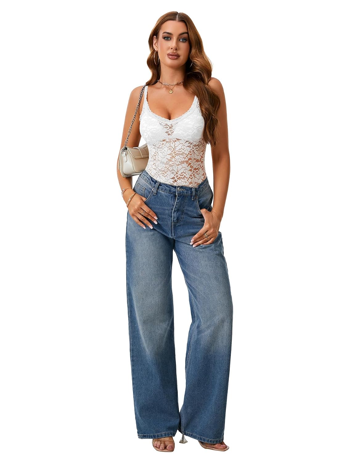 Rooscier Women's Lace Sheer Camisole Top — image 6