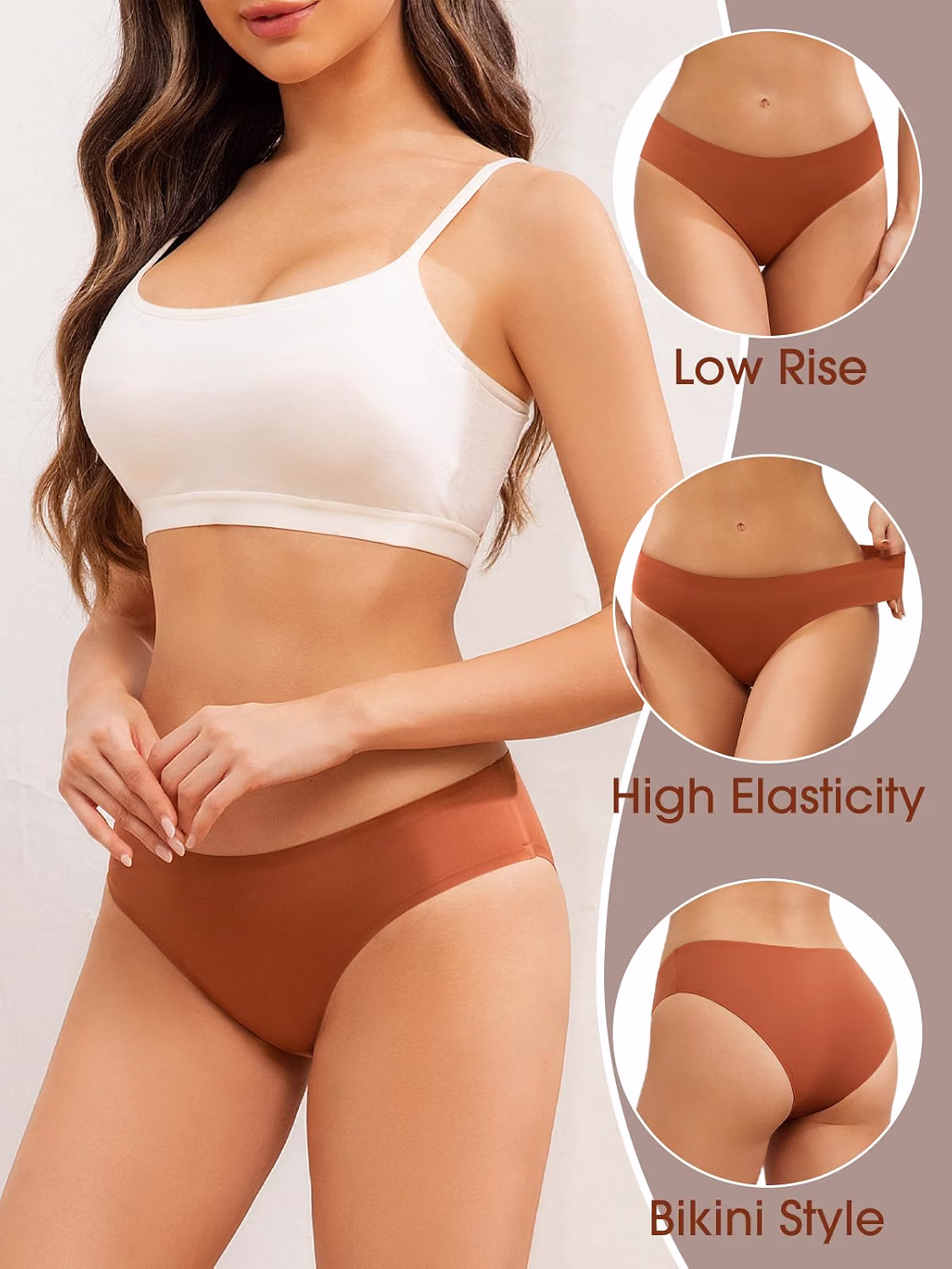Kiqnsam Women's Seamless No Show Bikini Panties — image 4