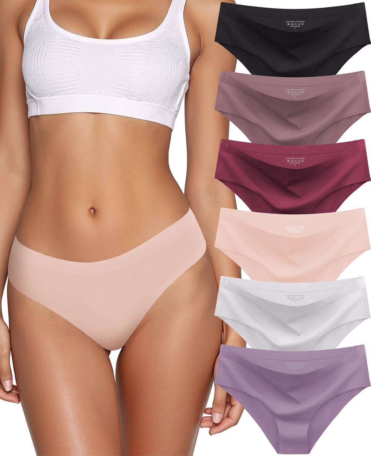 Kiqnsam Women's Seamless No Show Bikini Panties — image 8