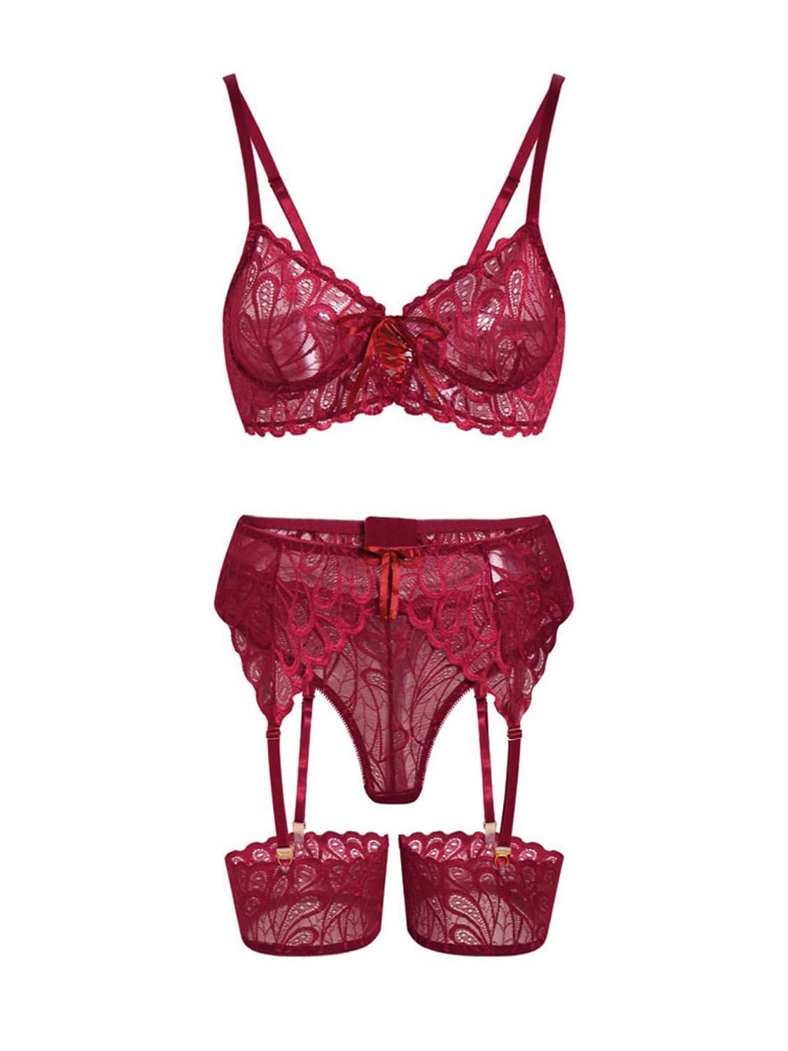 Lilosy 3-Piece Sexy Lingerie Set with Garter Belt — image 2