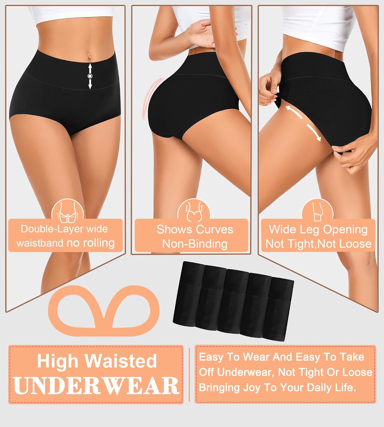 MISSWHO Cotton High Waisted Full Coverage Panties — image 2