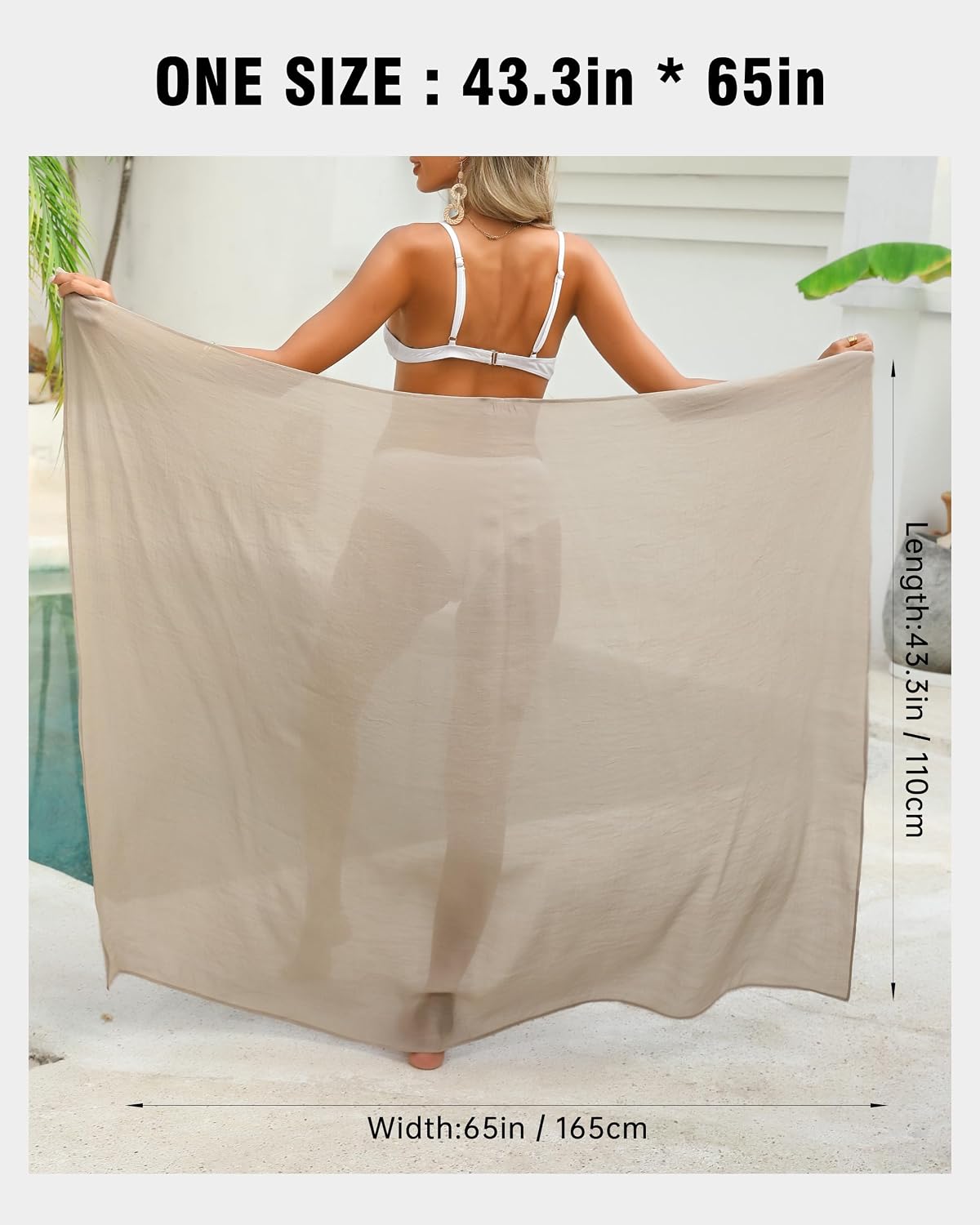 Eicolorte Semi-Sheer Tassel Beach Sarong — image 6