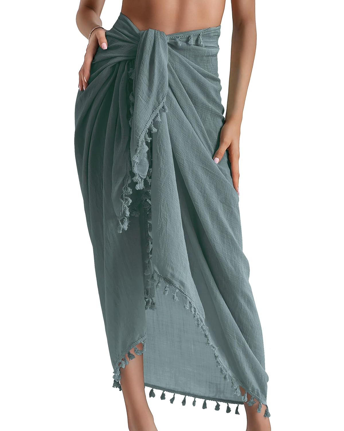 Eicolorte Semi-Sheer Tassel Beach Sarong — image 7