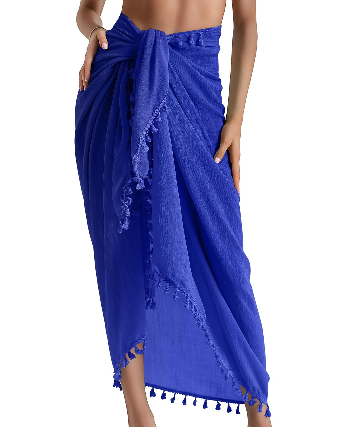 Eicolorte Semi-Sheer Tassel Beach Sarong — image 8