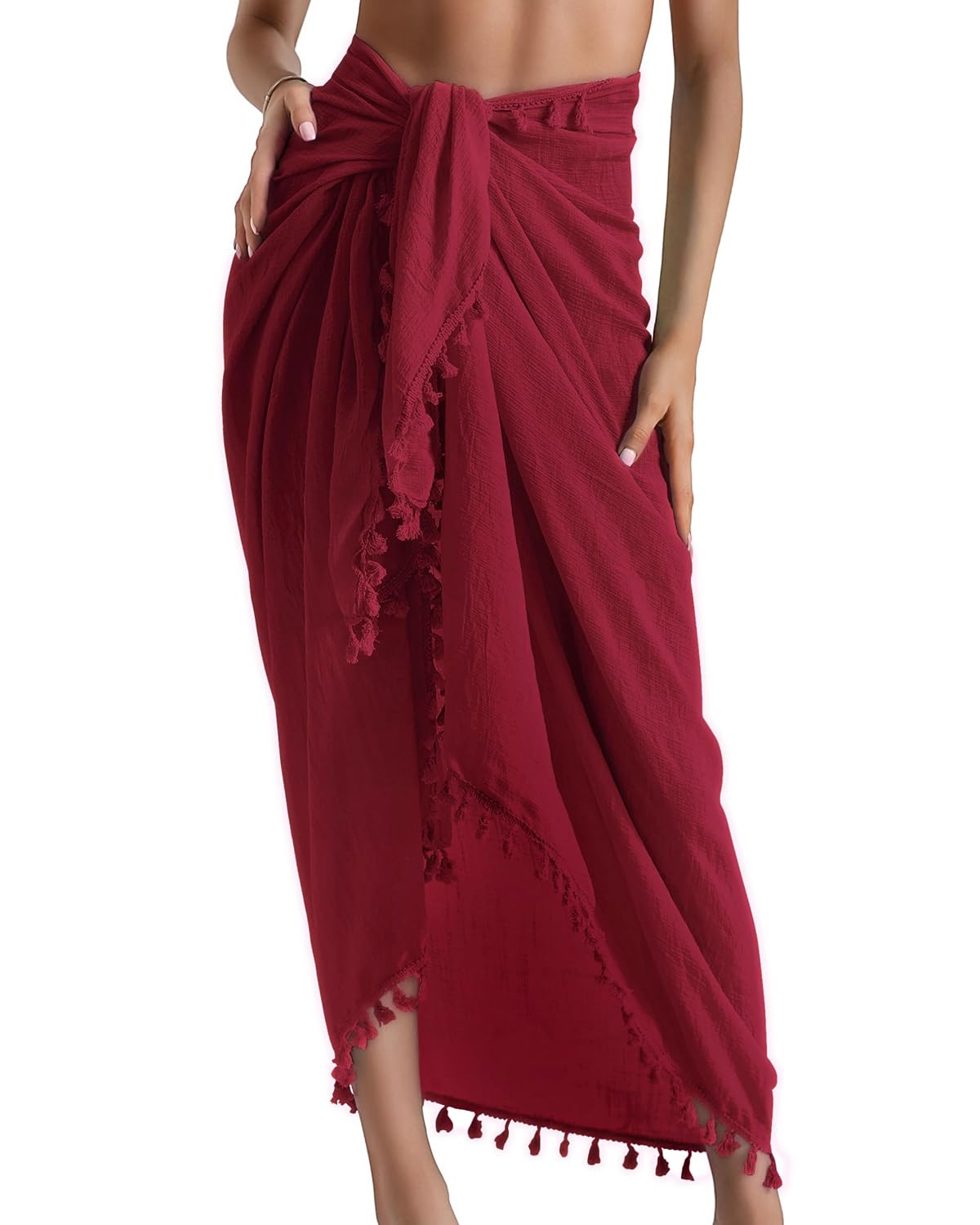Eicolorte Semi-Sheer Tassel Beach Sarong — image 10