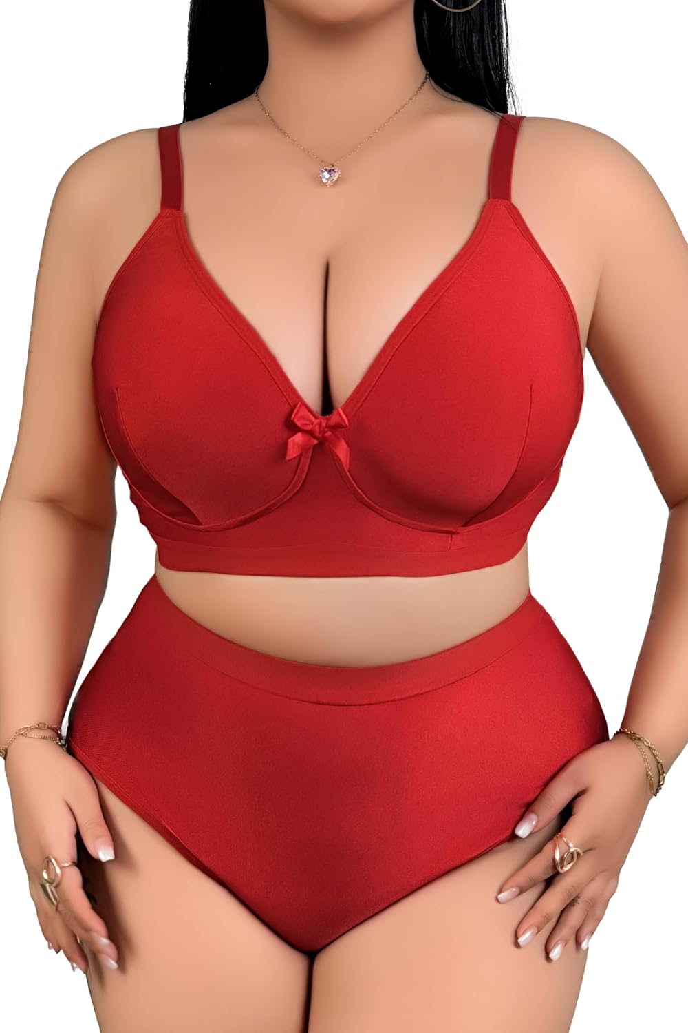 SecWpnConfy Plus Size Sheer Lingerie Set