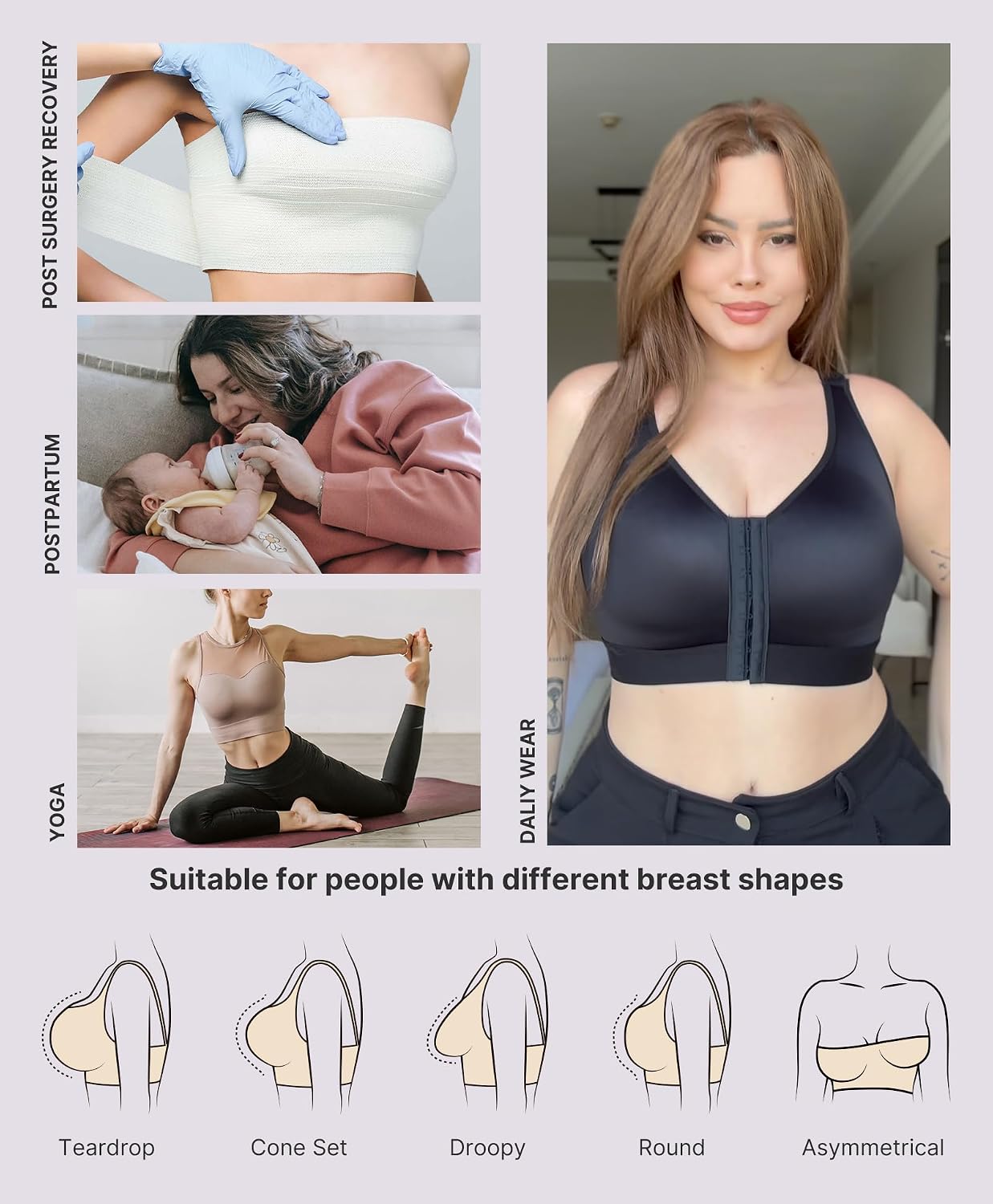 SHAPELLX Front Closure Post Surgery Compression Bra — image 5