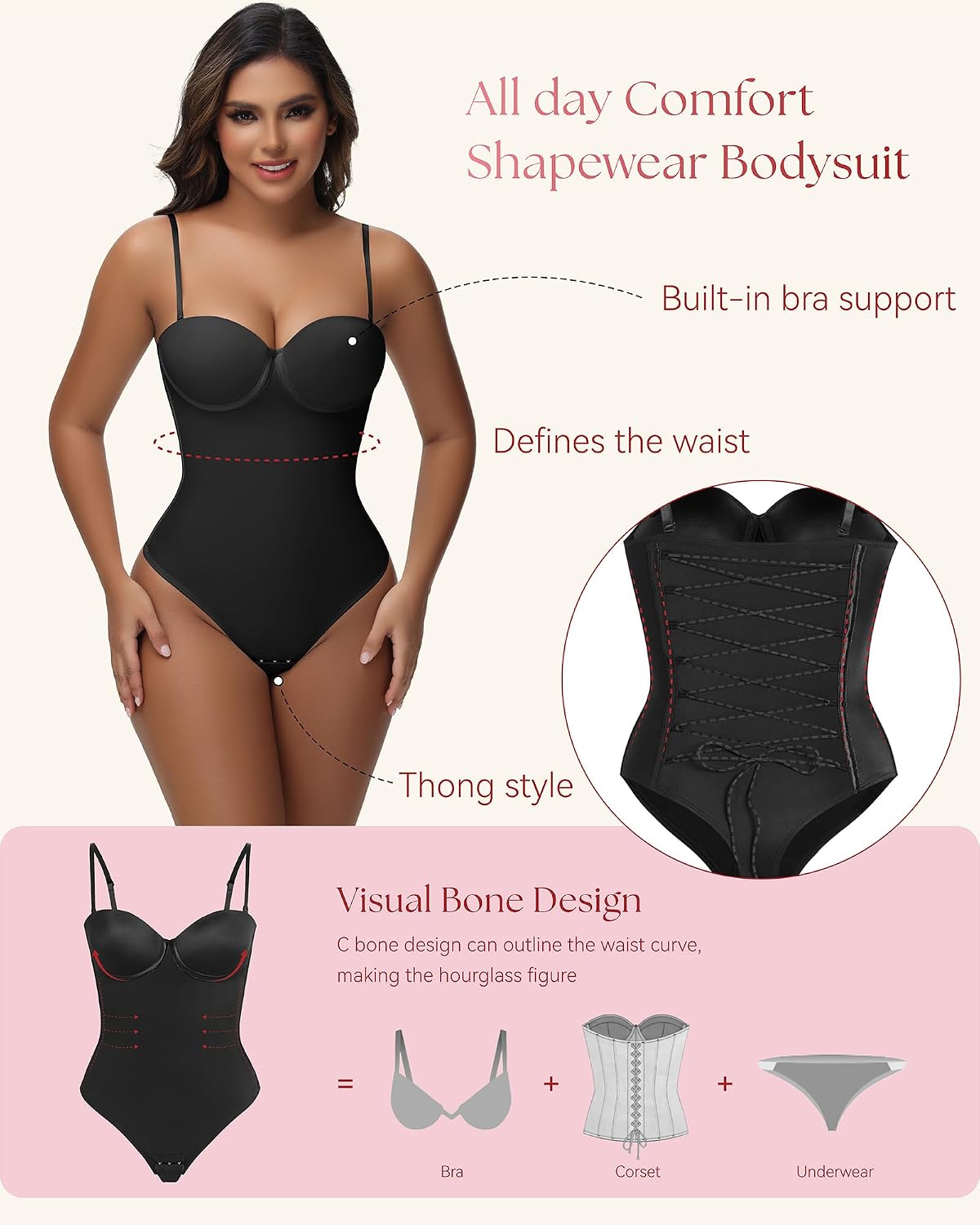 SHAPSHE Strapless Shapewear Corset Bodysuit — image 4
