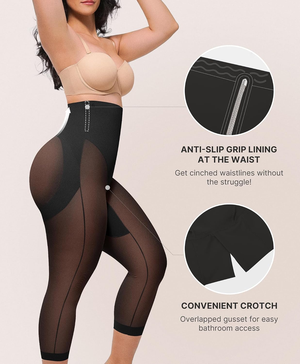 SHAPELLX High Waist Tummy Control Capri Leggings — image 5