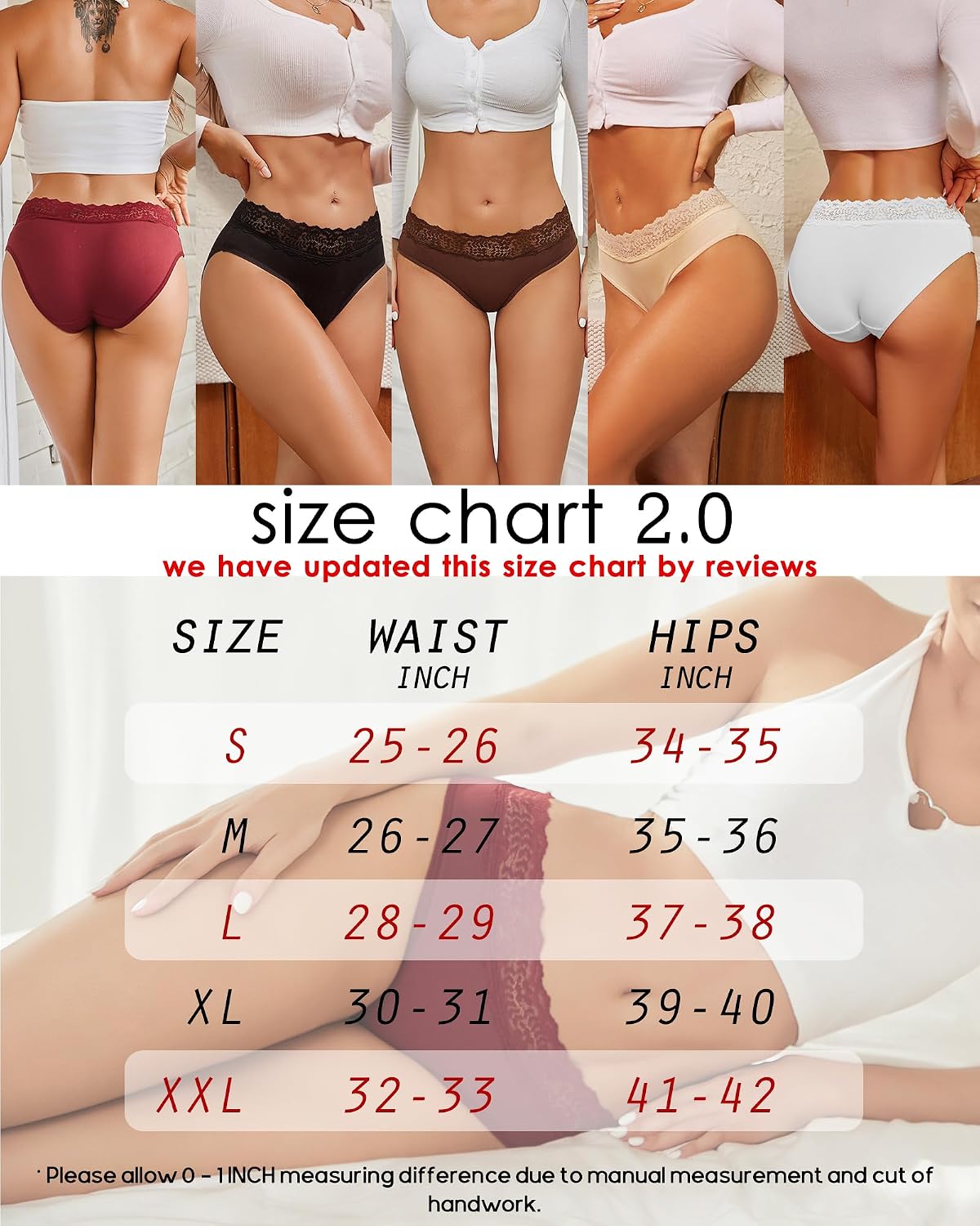 Women's Low Rise Lace Trim Hipster Panties 5-Pack — image 6