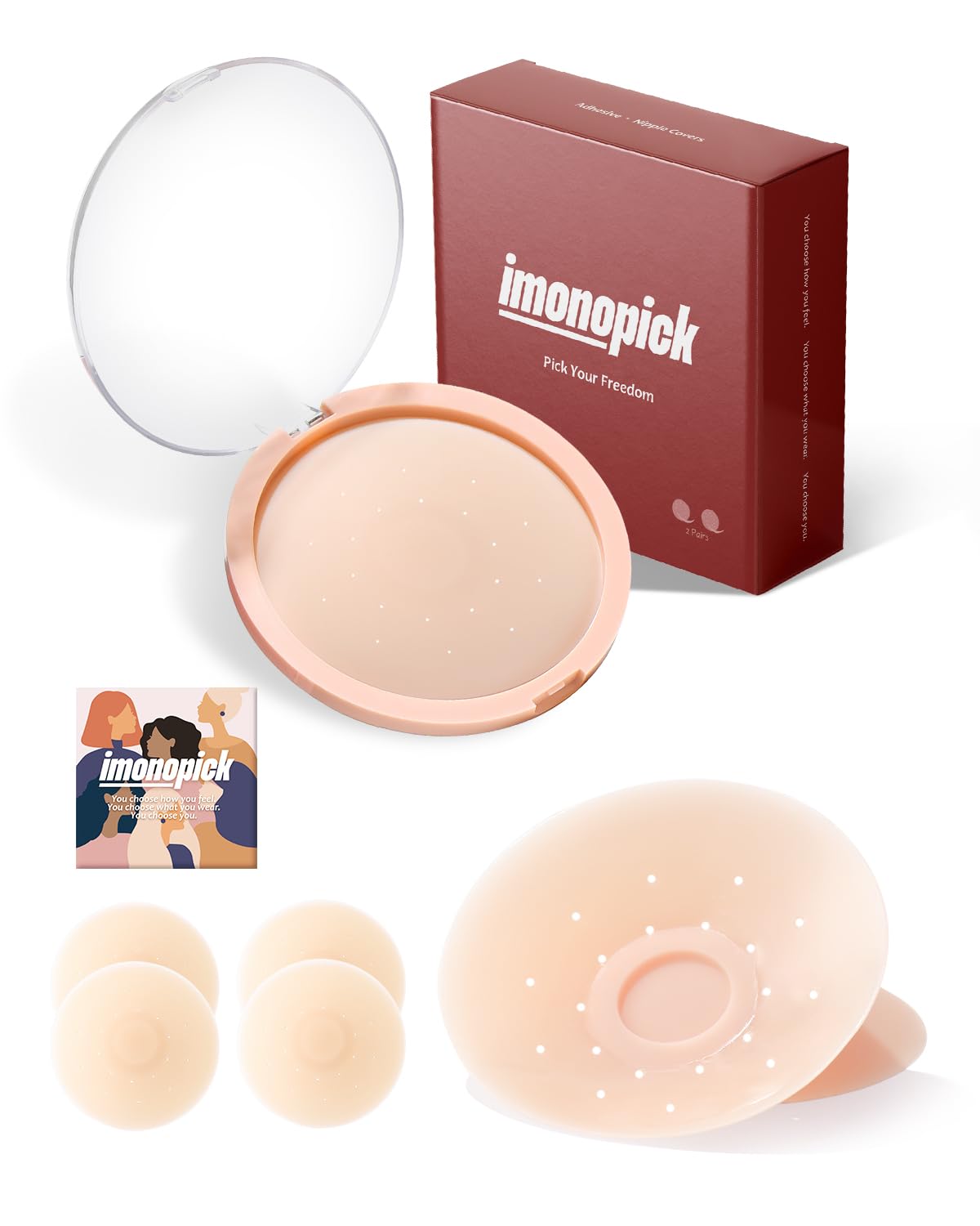 IMONOPICK Reusable Waterproof Nipple Covers with Travel Box
