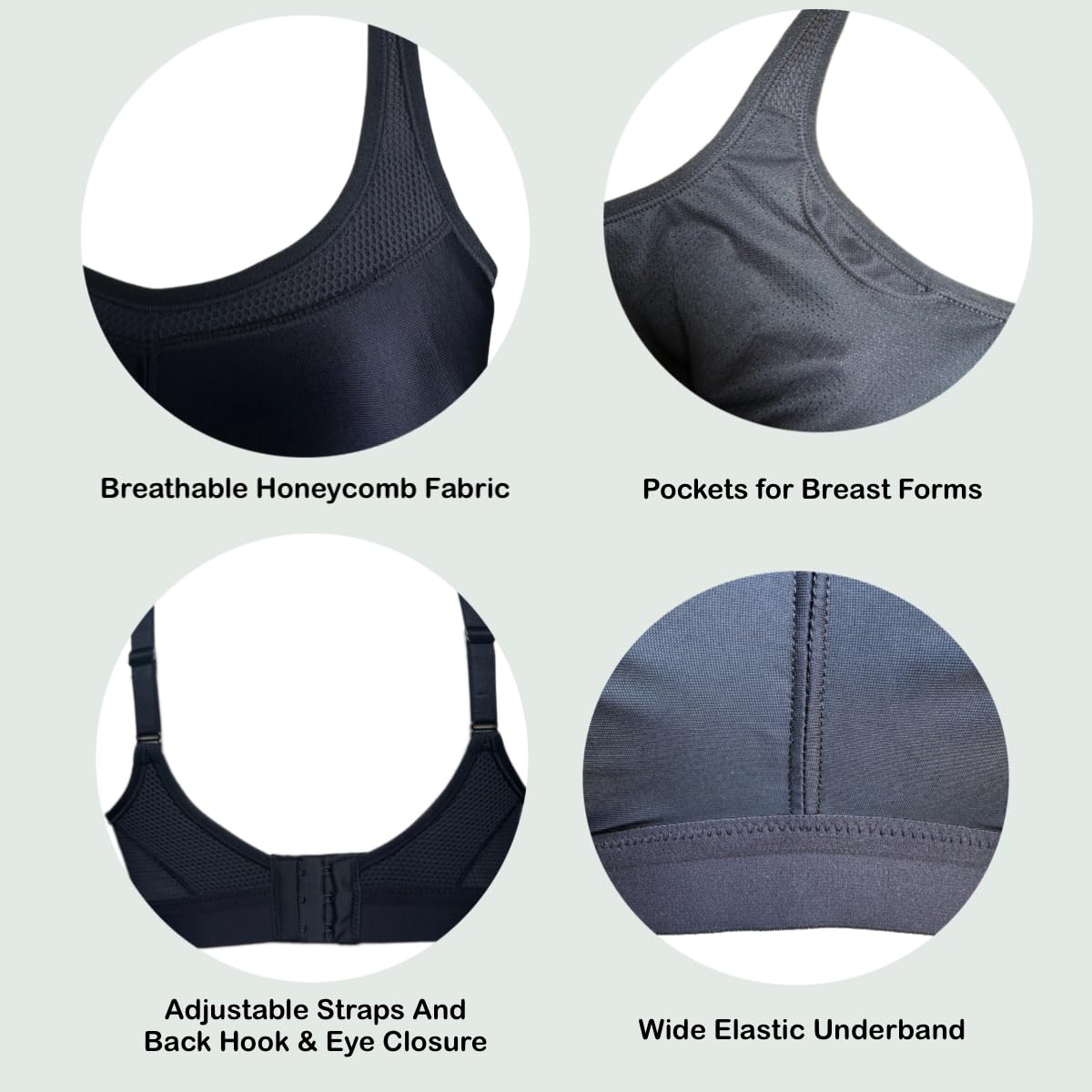 Alessandra B Mastectomy Pocketed Sports Bra — image 3