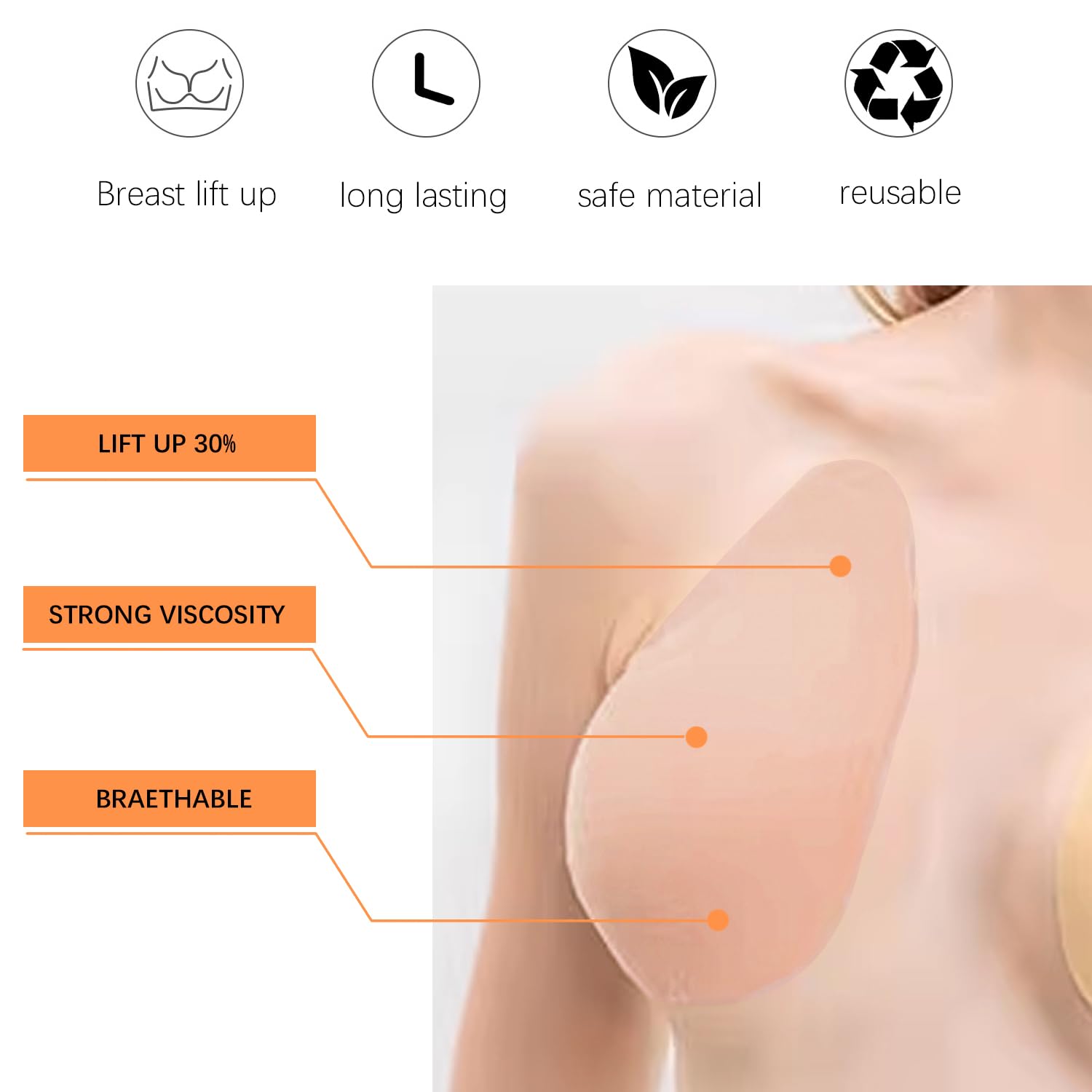 Jolbndcv Invisible Breast Lift Tape 2 Pairs — image 4