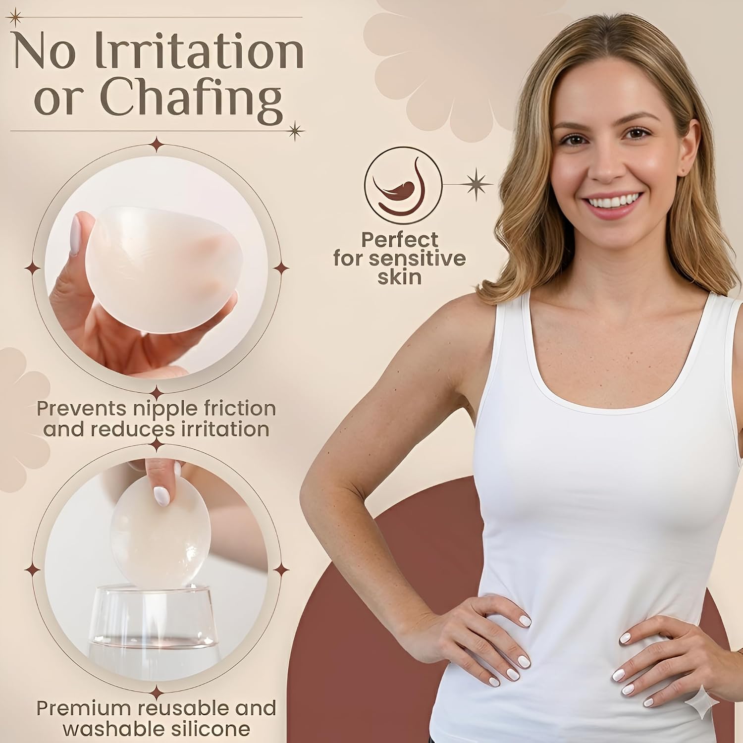 ELAMKAS ORIGINAL Reusable Silicone Nipple Covers Seamless — image 3