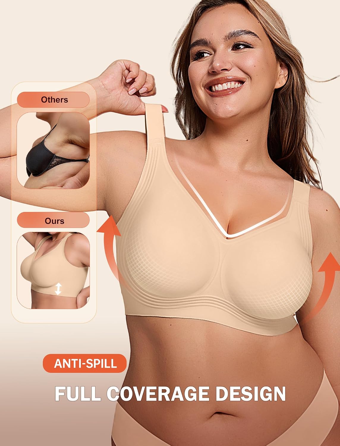 LetsJoli Women's No Underwire Push Up Bra — image 3