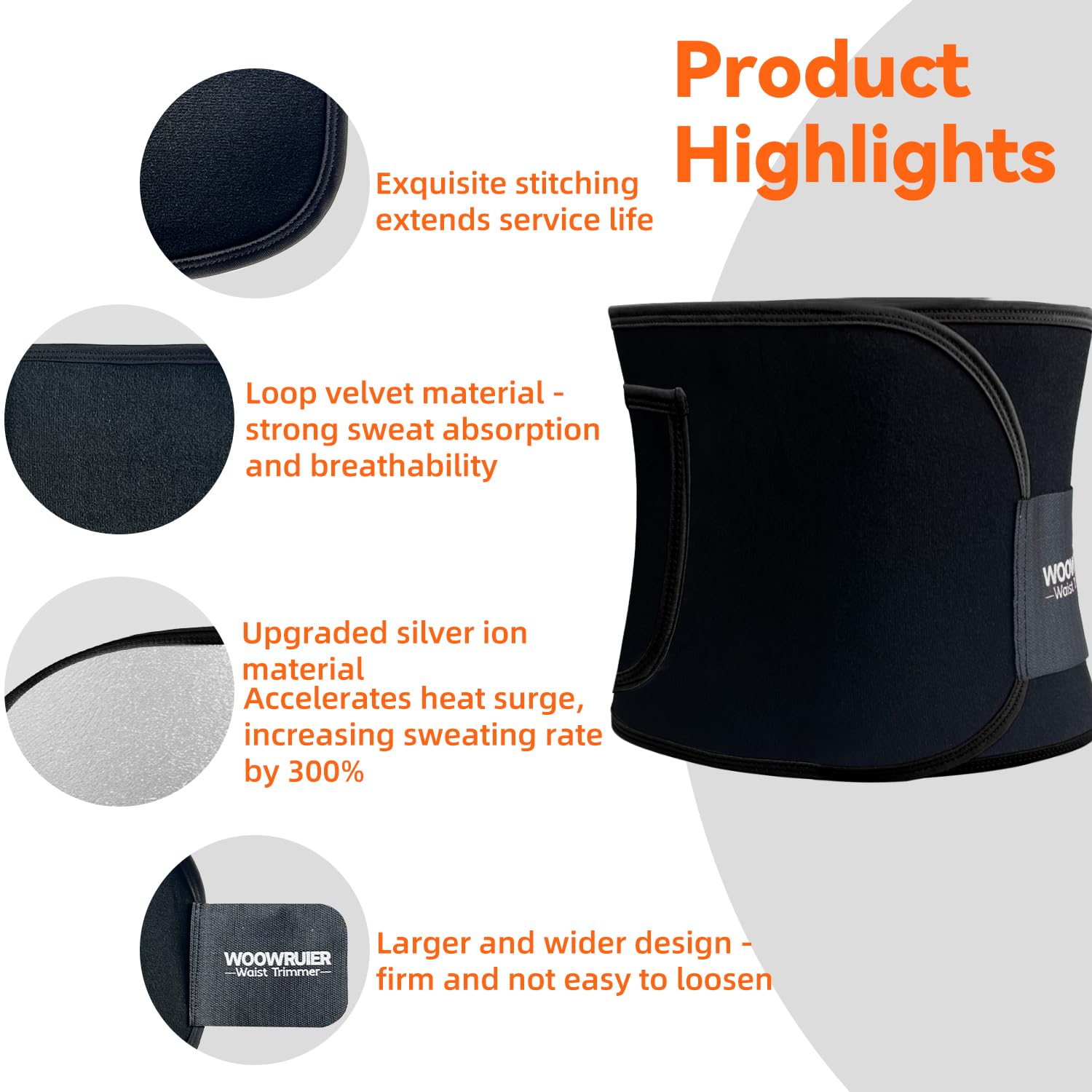 Woowruier Sweat Waist Trainer Belt for Women — image 3