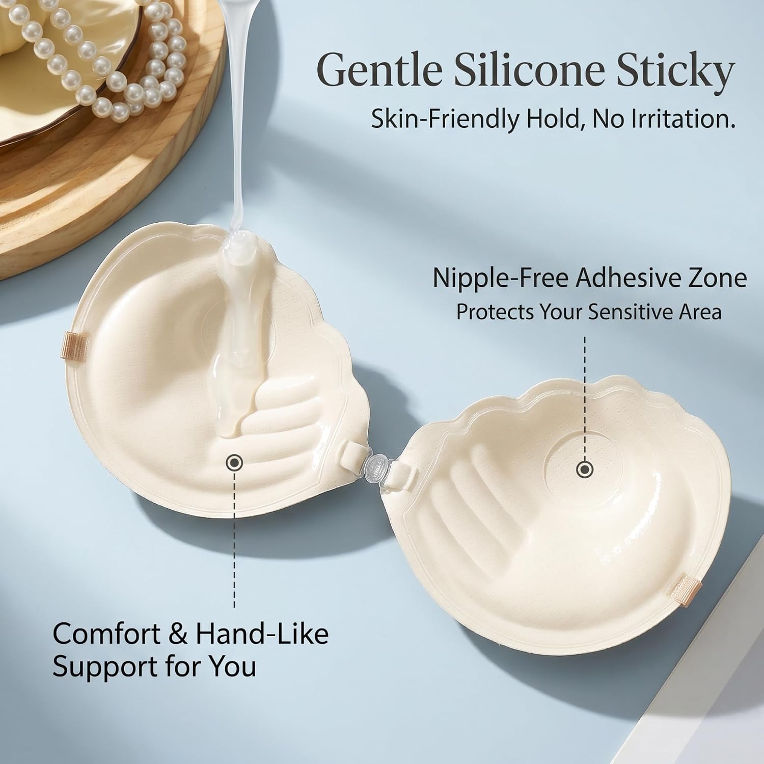 changlizi White Adhesive Push Up Strapless Bra — image 2