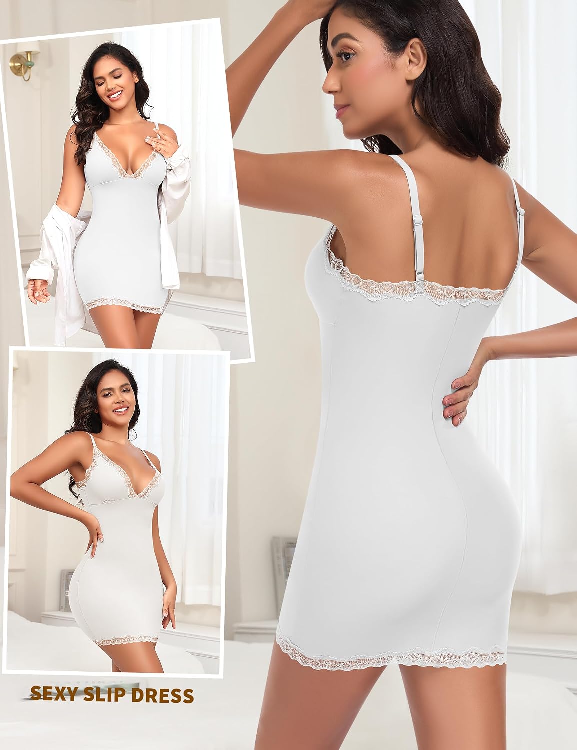 Werkiss Slim Fit Lace Trim Slip Dress — image 3