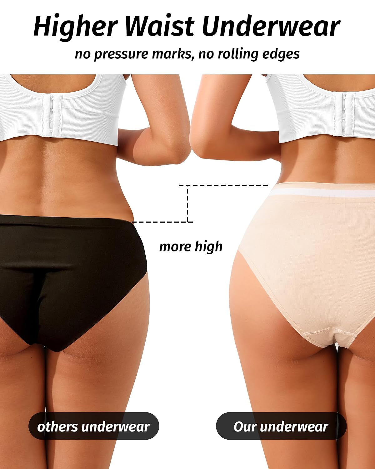 IROCUE High Waisted Seamless Bikini Panties 7 Pack — image 2
