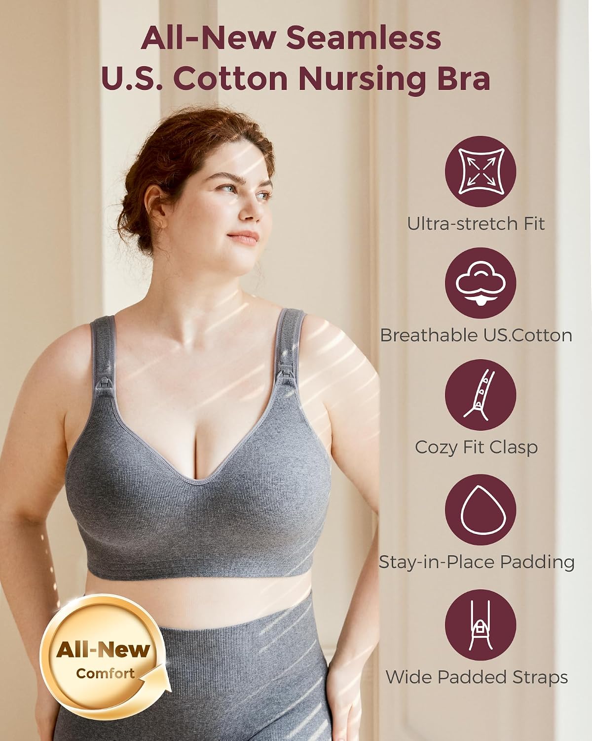 Momcozy Full Coverage Nursing Bra for Busty Moms — image 2